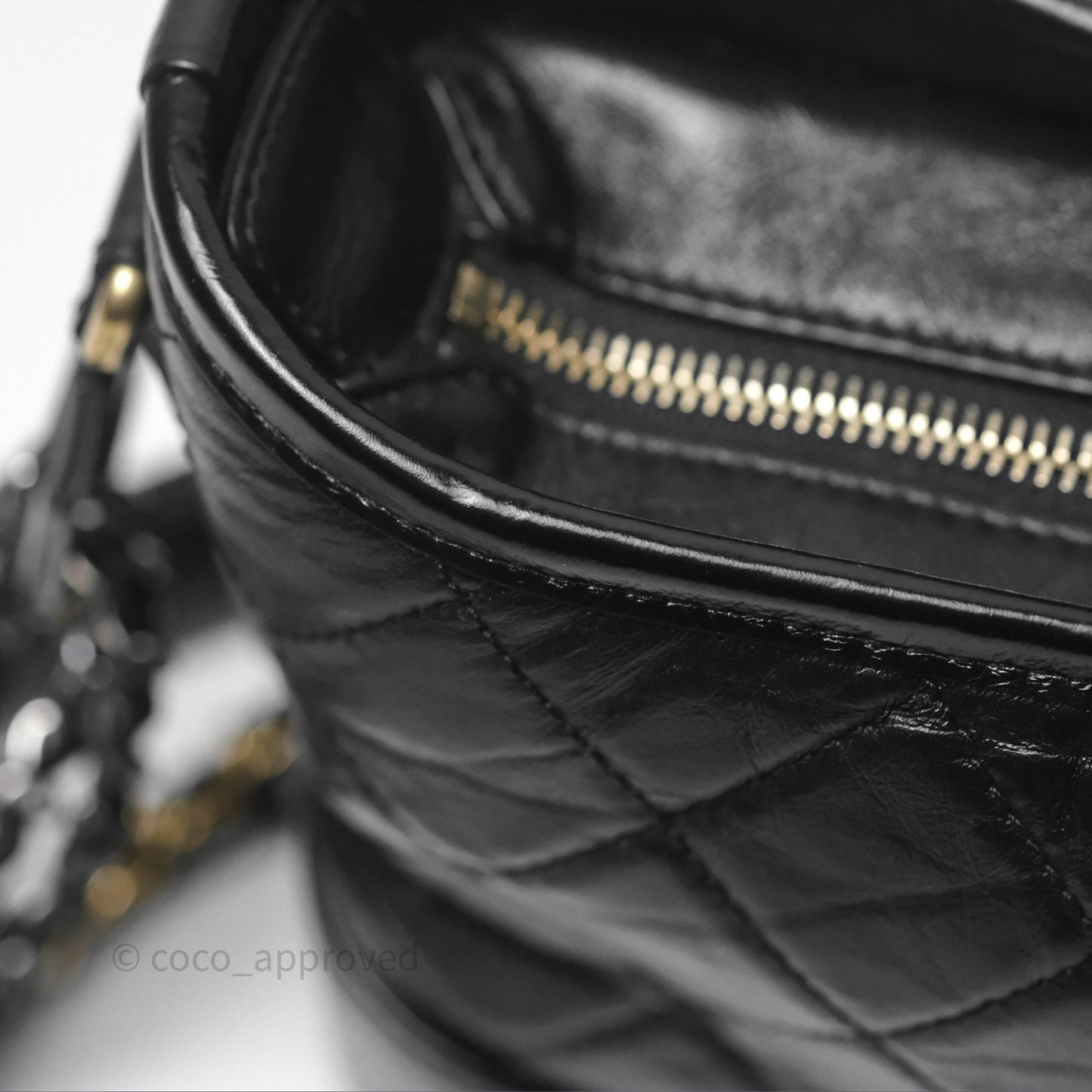 Chanel Small Gabrielle Hobo Quilted Black Aged Calfskin
