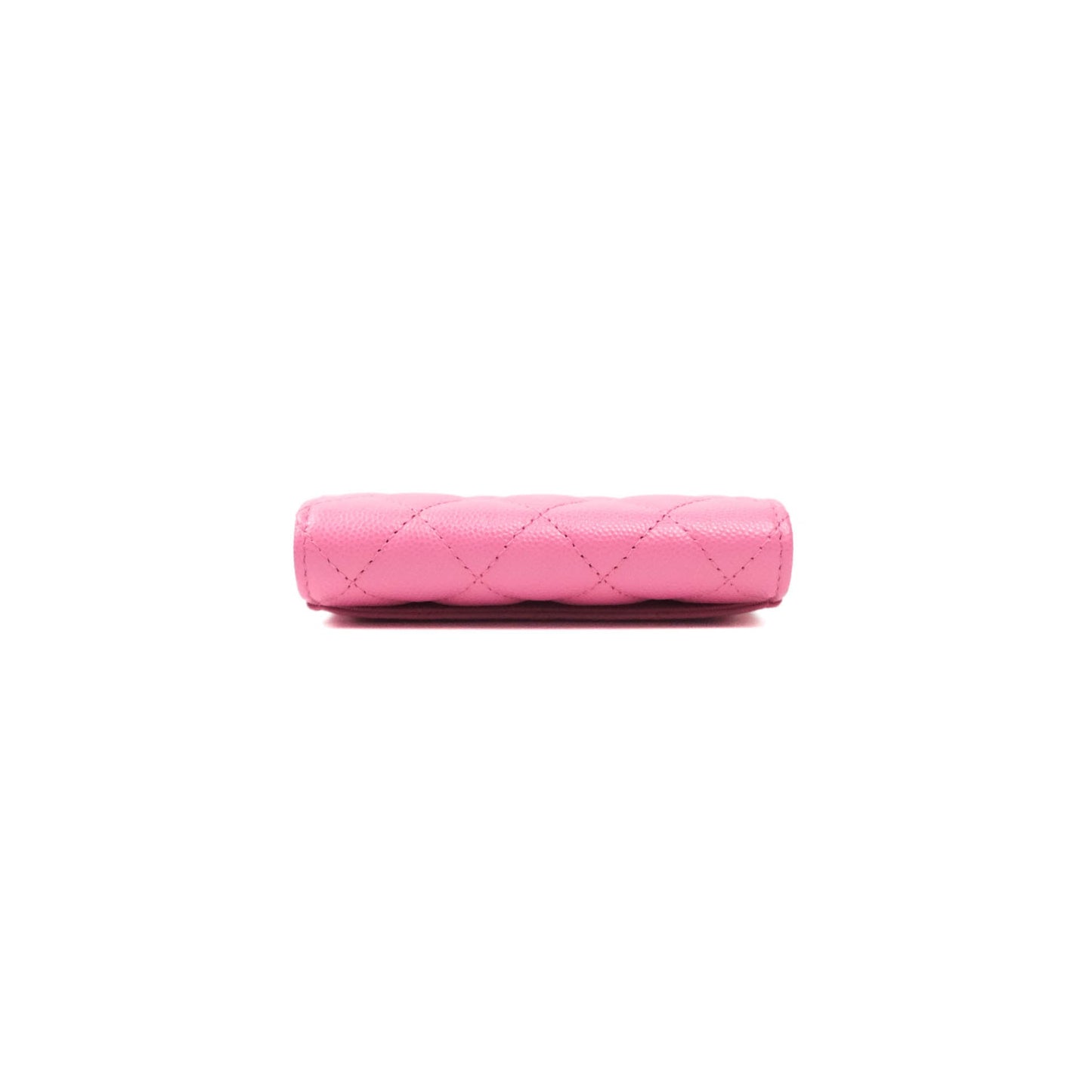 Chanel Caviar Quilted Flap Card Holder Pink Gold Hardware