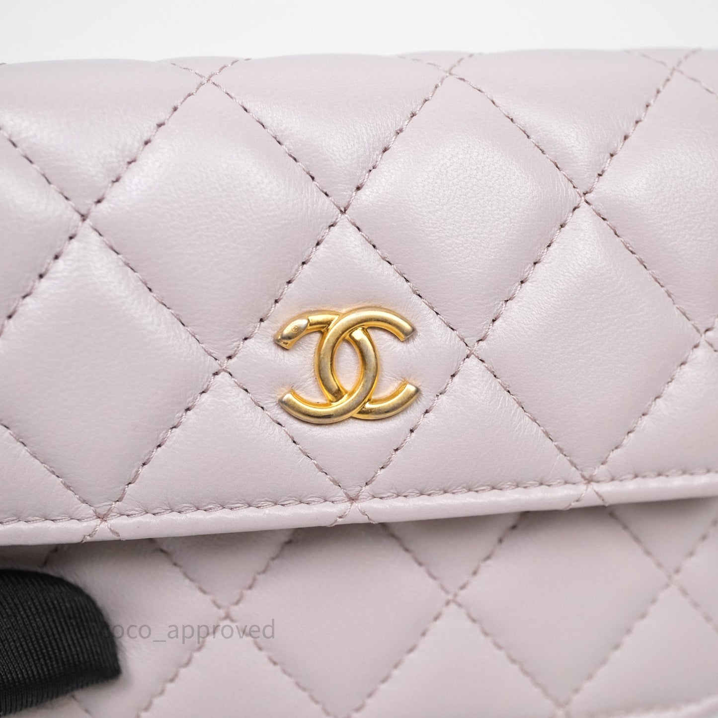 Chanel Pearl Crush Mini Clutch Belt Bag Lilac Lambskin Aged Gold Hardware