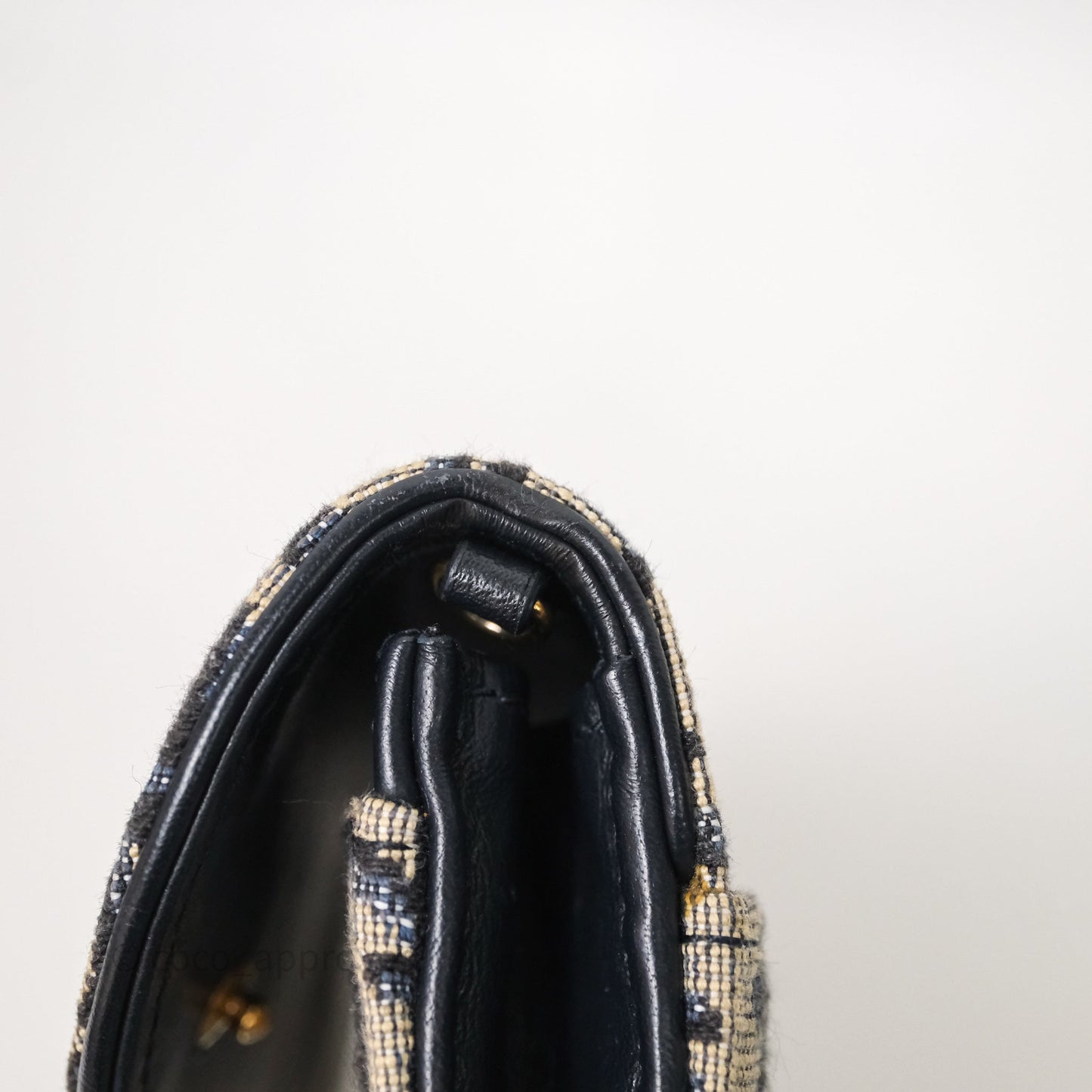 Christian Dior Small Saddle Pouch Wallet with Chain Blue Dior Oblique Jacquard