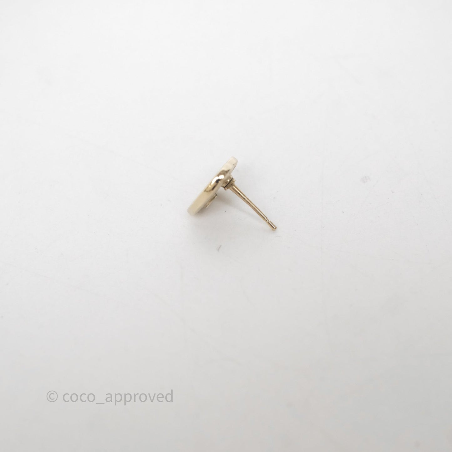 Chanel CC Heart Earrings White Gold Tone 24S