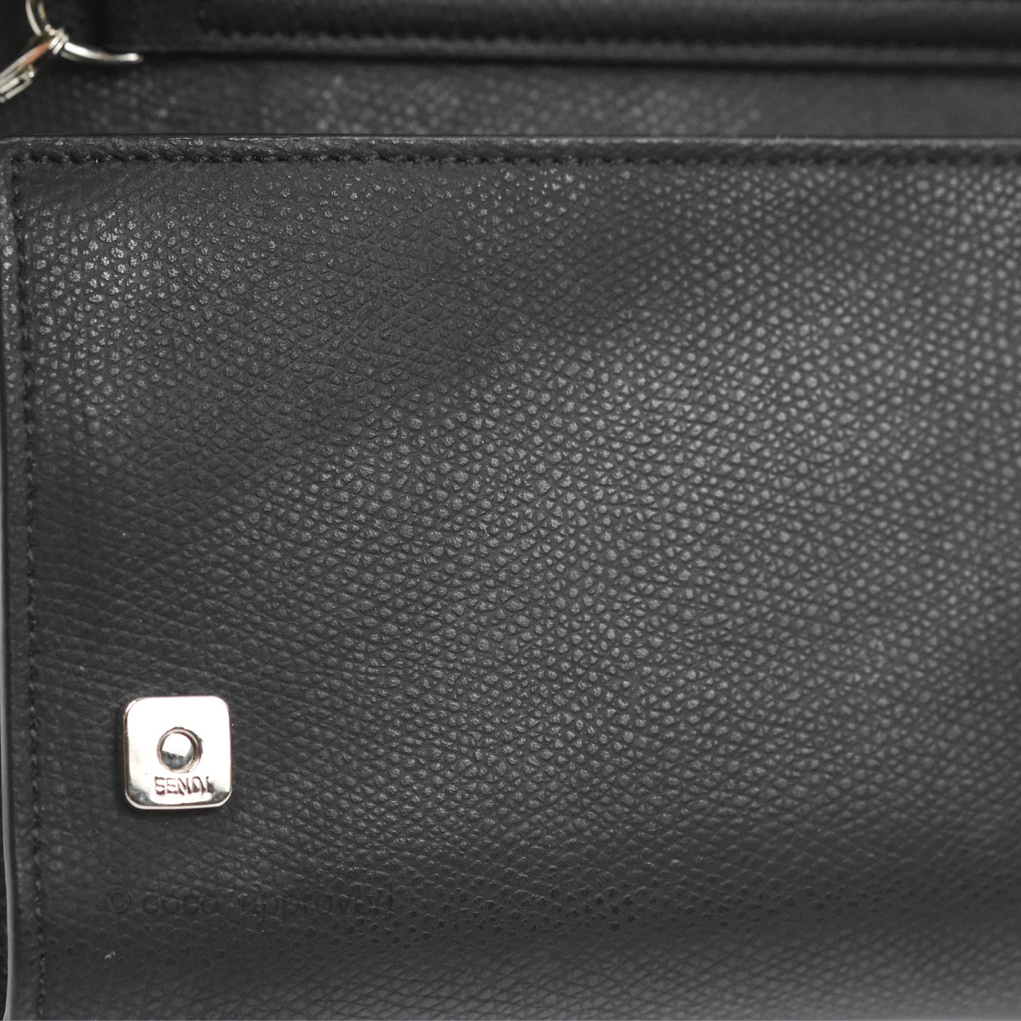 Fendi Kan I Wallet on Chain Black Silver Hardware