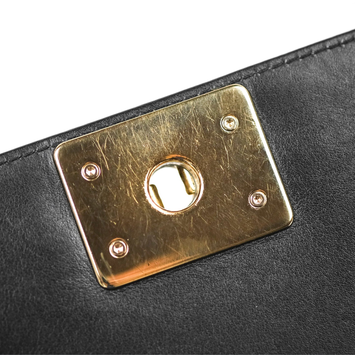 Chanel Medium Boy Chevron Black Calfskin Gold Hardware