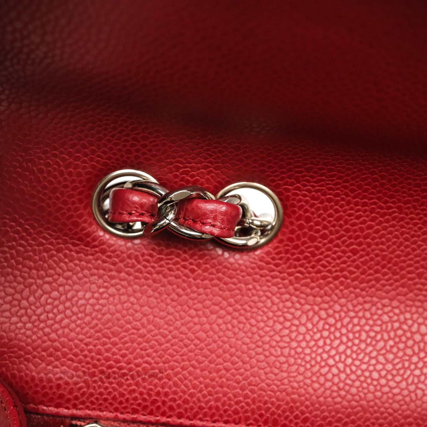 Chanel Jumbo Single Flap Dark Red Caviar Silver Hardware⁣⁣