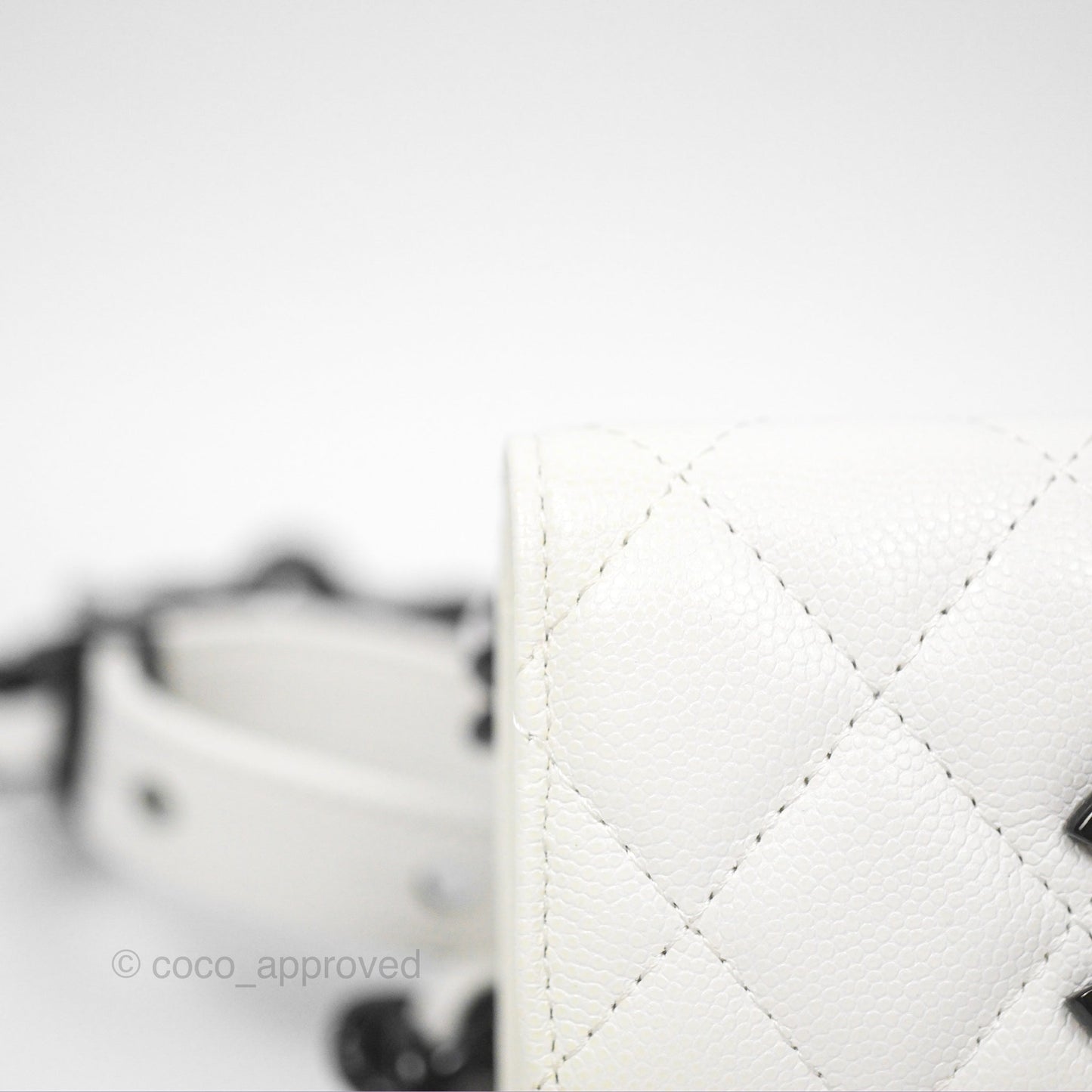 Chanel My Everything Belt Flap Card Holder White Caviar Incognito Hardware