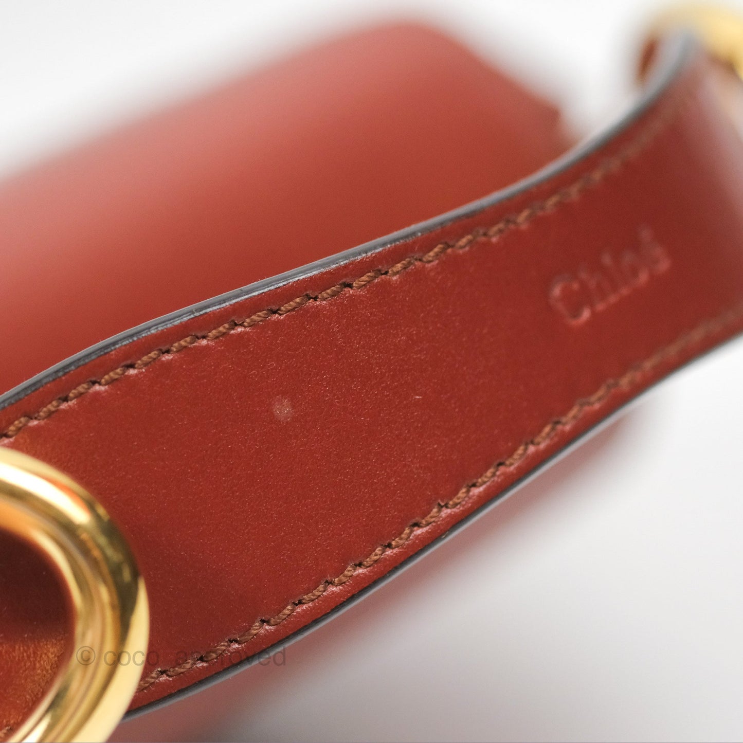Chloé Mini C Bag Sepia Brown Shiny/Suede Calfskin
