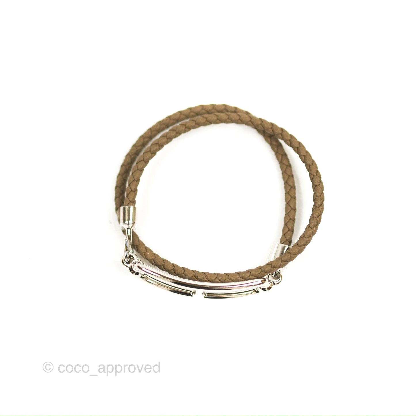 Hermès Roulis Double Tour Bracelet Etoupe Palladium Hardware