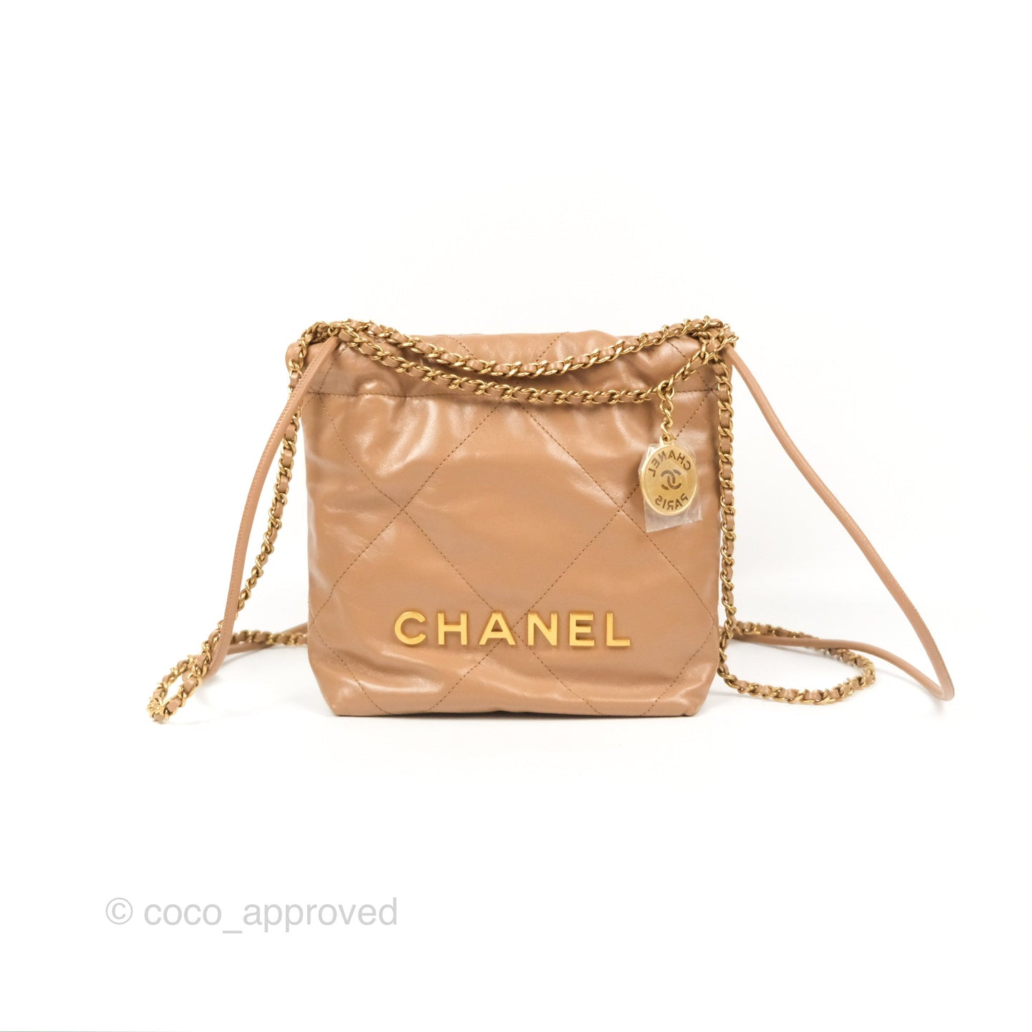 Chanel 22 Mini Bag Beige Shiny Calfskin
