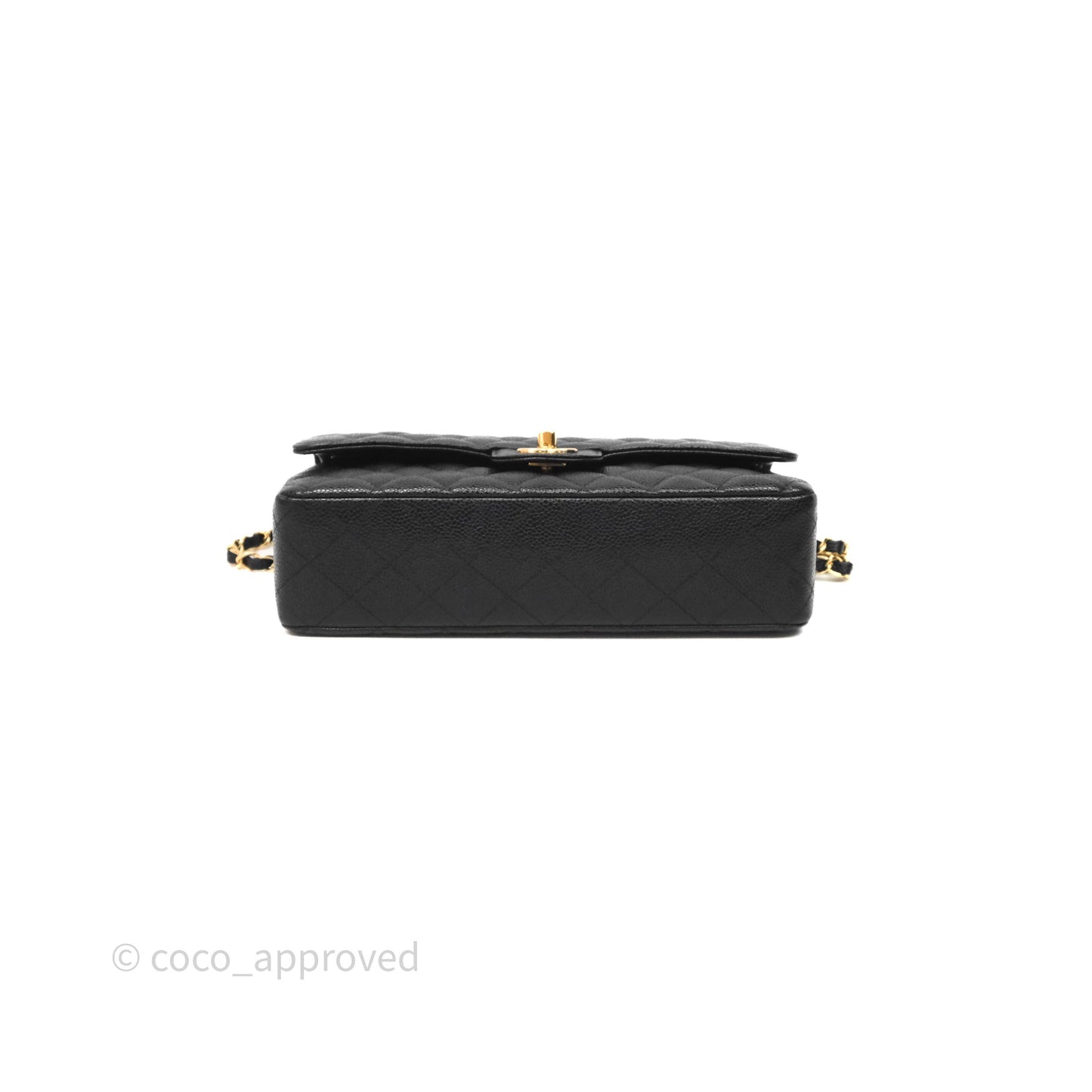 Chanel Classic M/L Medium Flap Quilted Black Caviar Gold Hardware