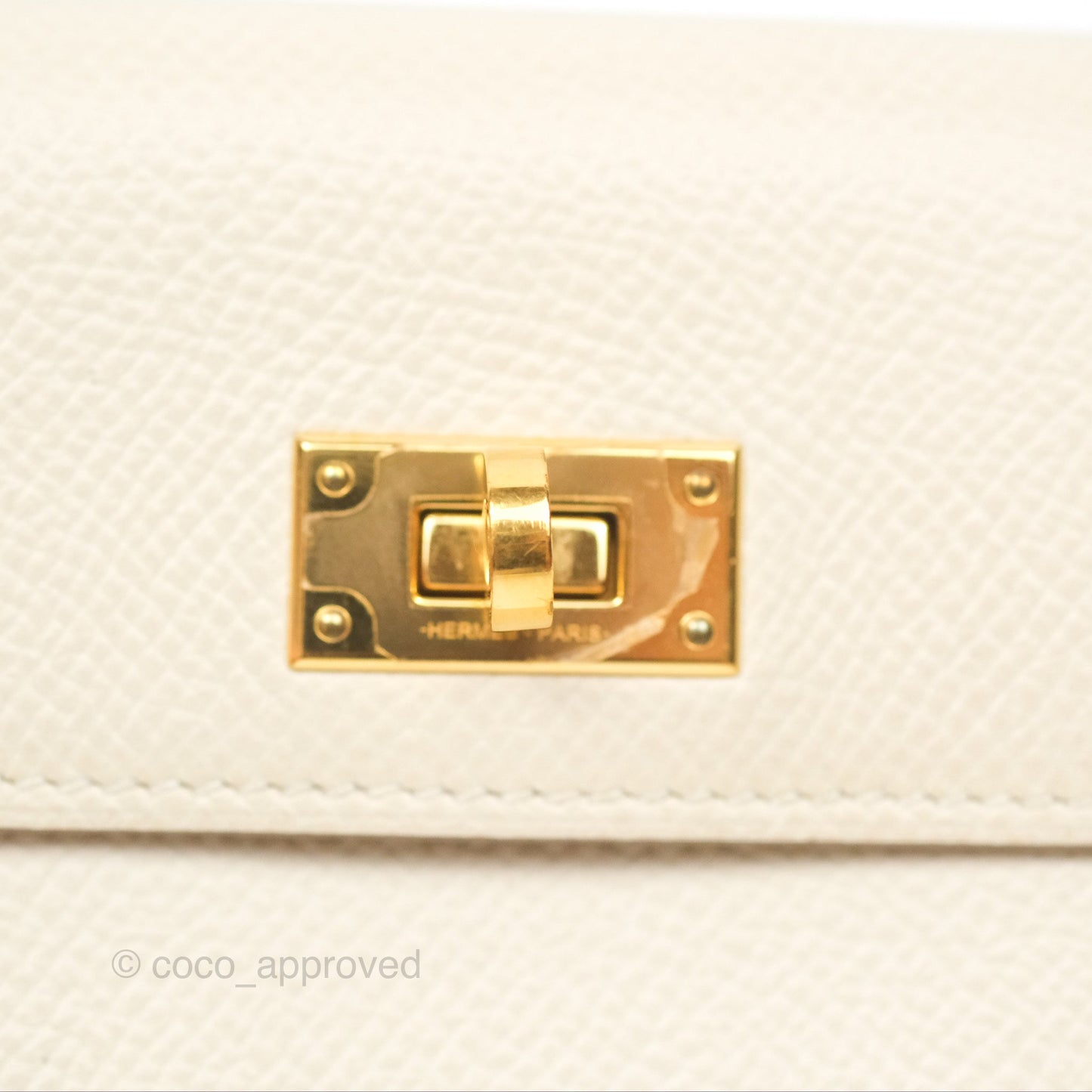 Hermès Kelly Pocket Compact Wallet Nata I2 Gold Hardware