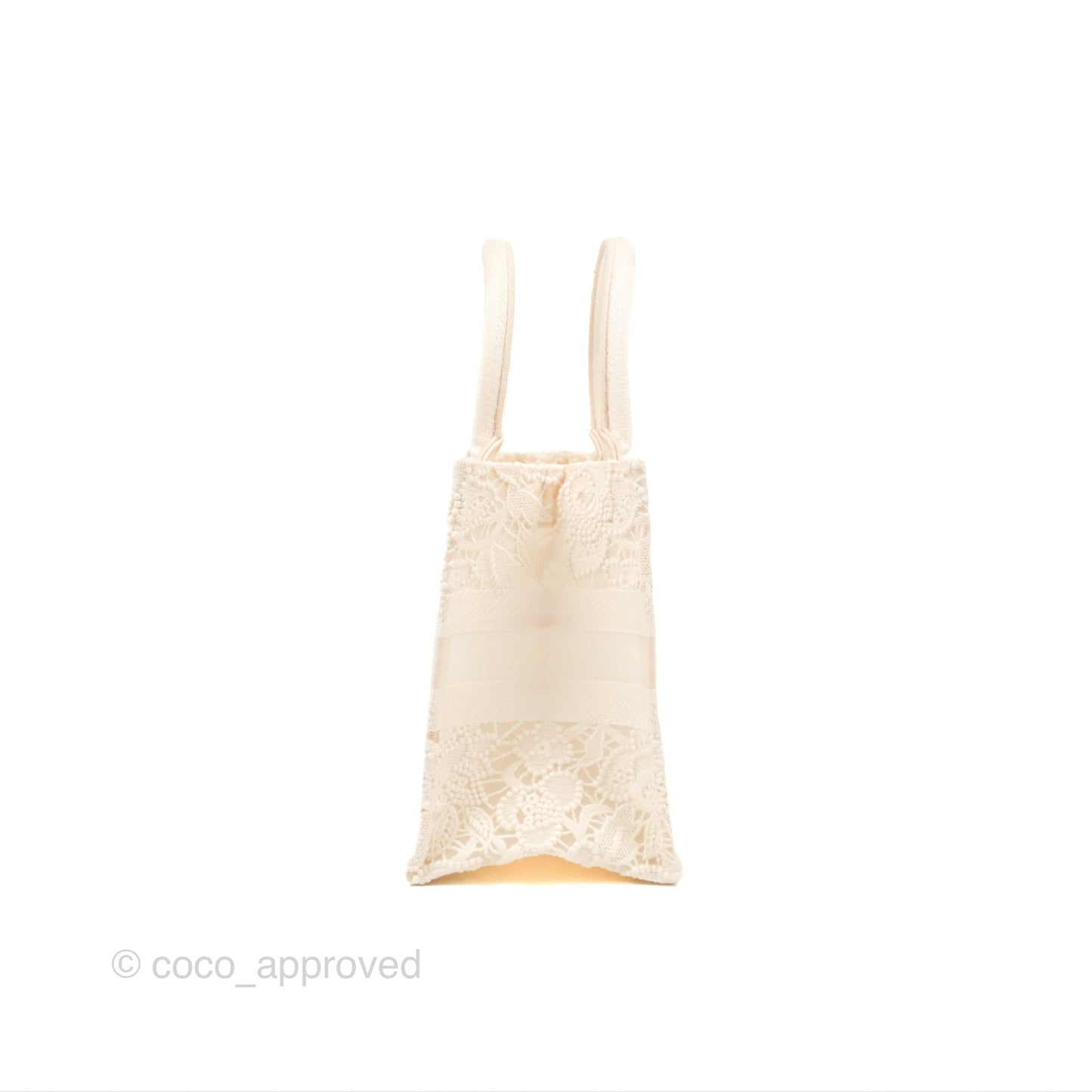 Dior Small Book Tote Natural Macramé-Effect Embroidery