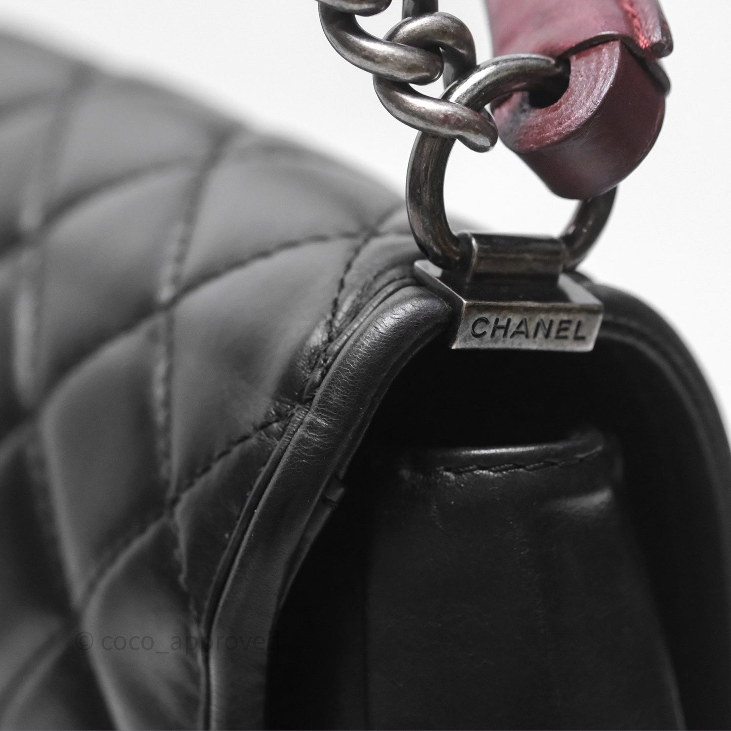Chanel Quilted Large Prestige Top Handle Flap Calfskin Black Ruthenium Hardware