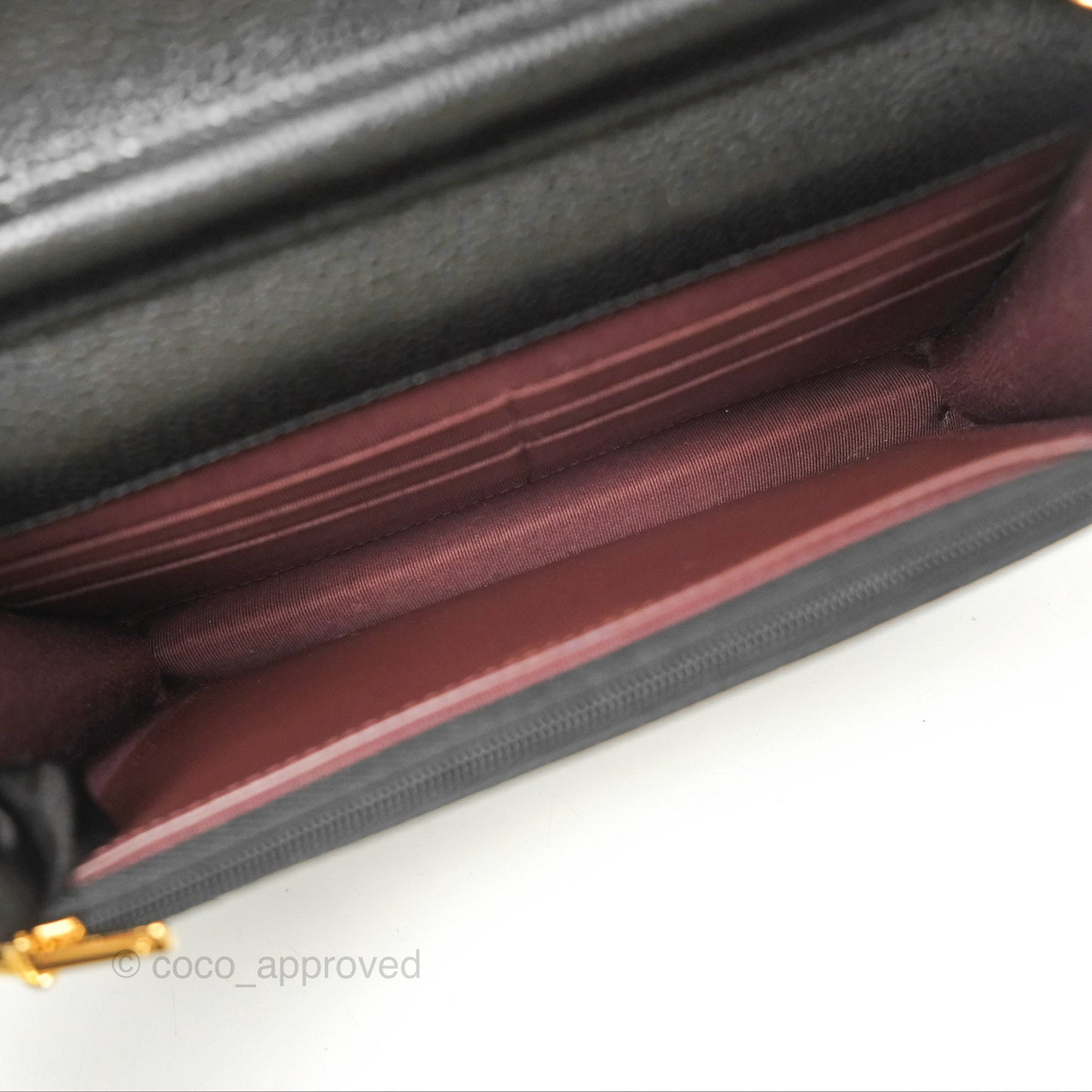 Chanel Classic Quilted Wallet On Chain WOC Black Caviar Gold Hardware