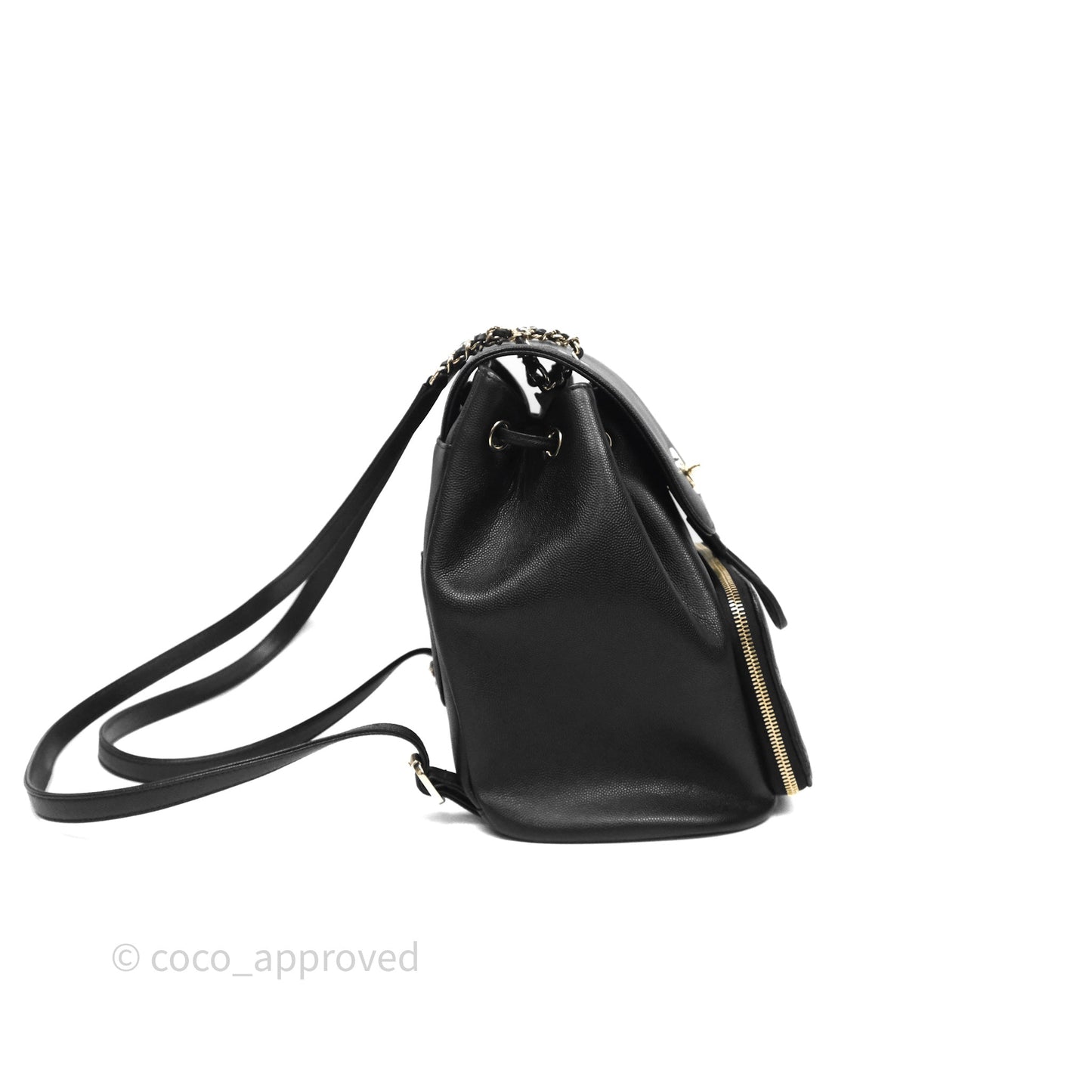 Chanel Quilted Business Affinity Backpack Black Caviar Gold Hardware