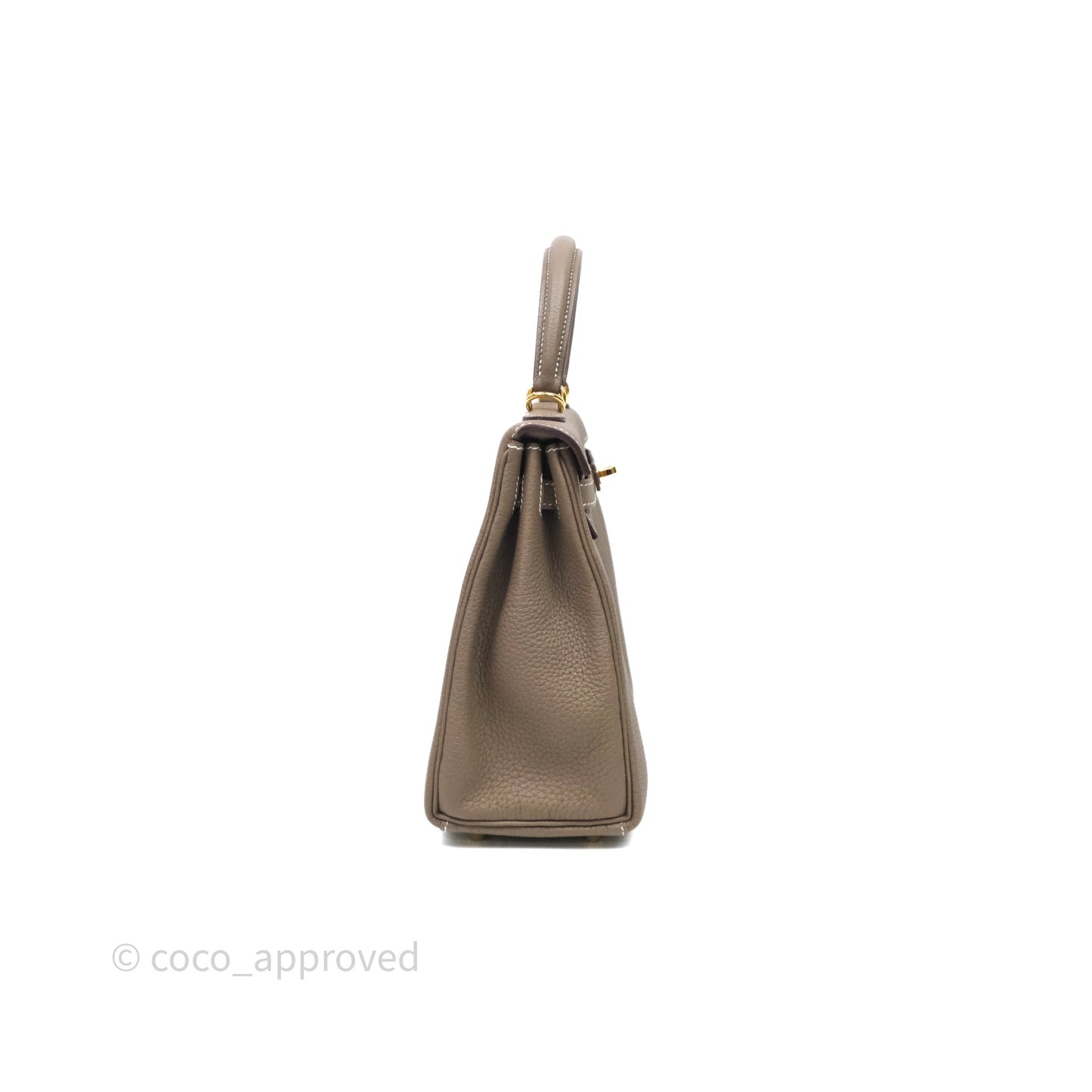 Hermes Kelly 25 Etoupe 18 Togo Gold Hardware