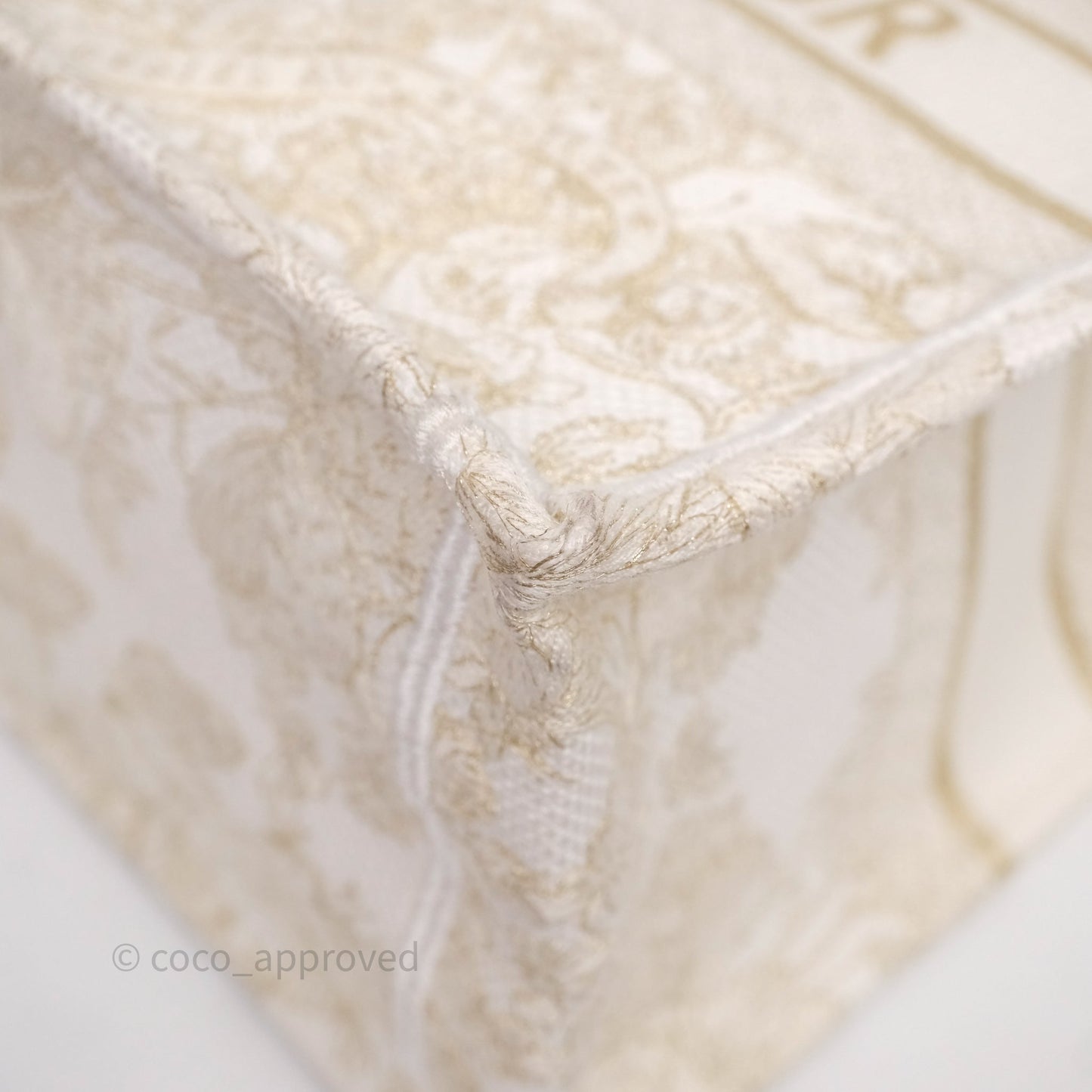 Christian Dior Medium Book Tote Latte Embroidery With Gold-Tone Metallic