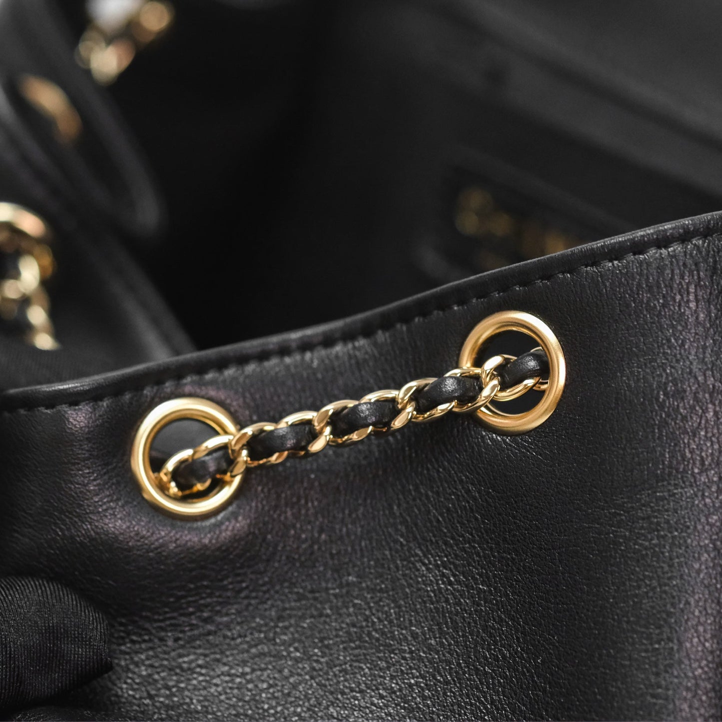 Chanel Quilted Large Duma Drawstring Backpack Black Calfskin