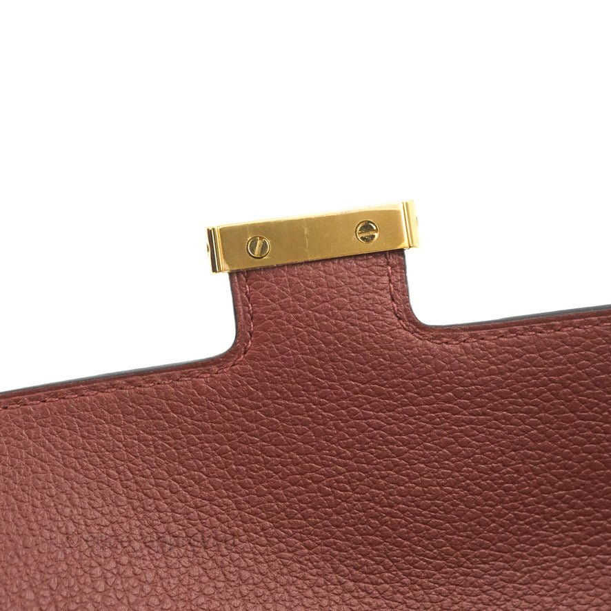Hermès Constance Long To Go Wallet Red Rouge H Evercolor Gold Hardware