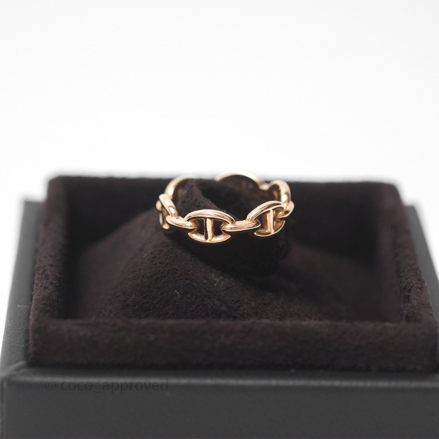 Hermès Chaine d'Ancre Enchainee Band Ring PM Rose Gold 53
