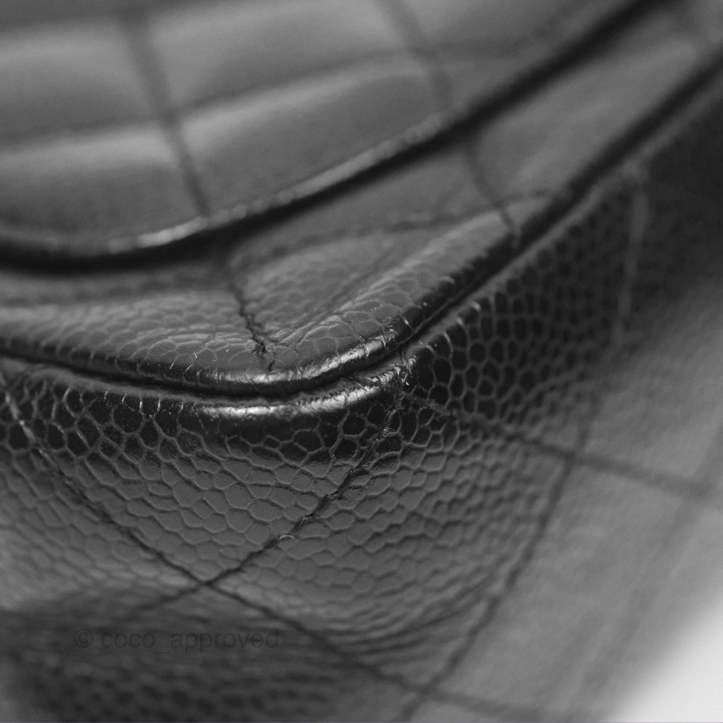 Chanel Vintage Mini Square Quilted Black Caviar Gold Hardware