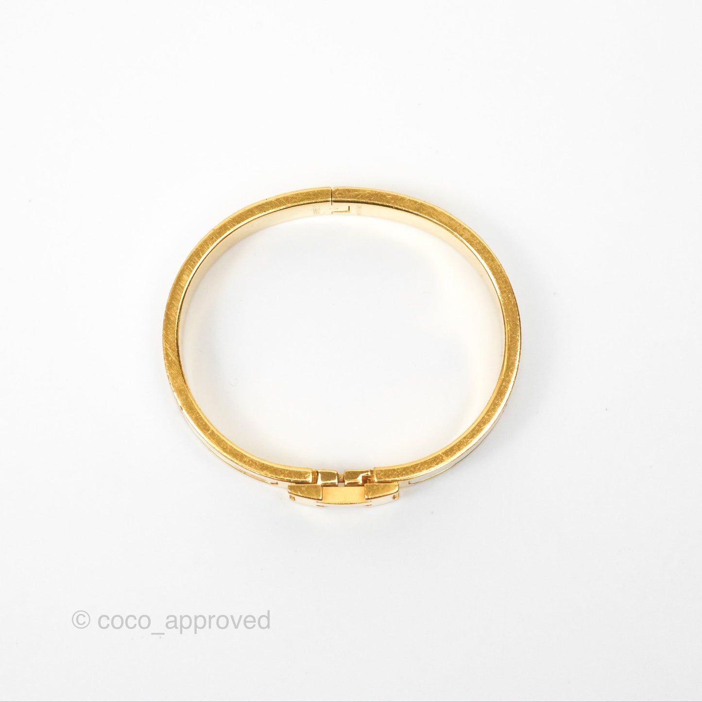 Hermès Clic H Bracelet White Gold Hardware PM