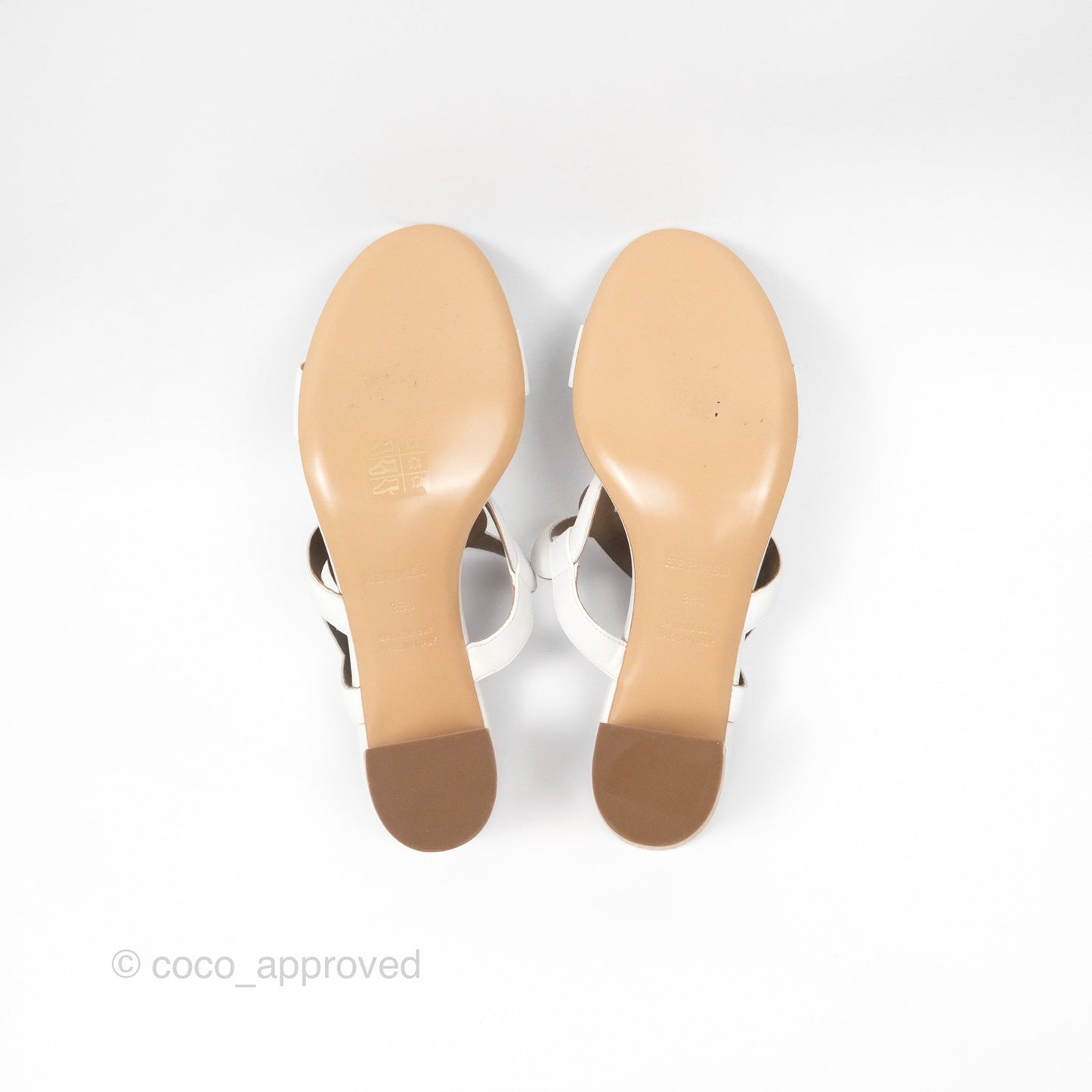 Hermès Bikini Sandals in White Size 38.5