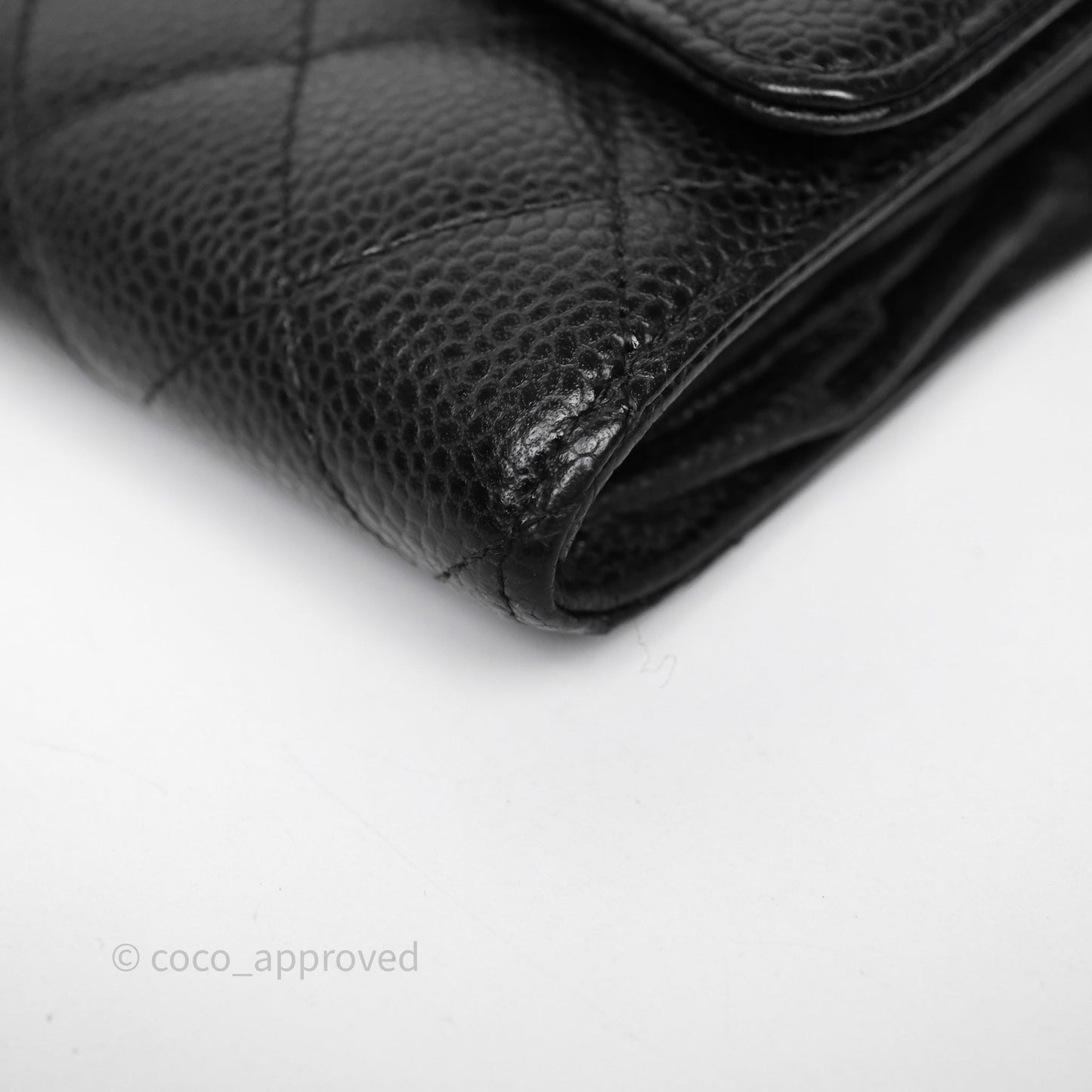 Chanel Quilted Classic Zip Long Wallet Black Caviar Gold Hardware