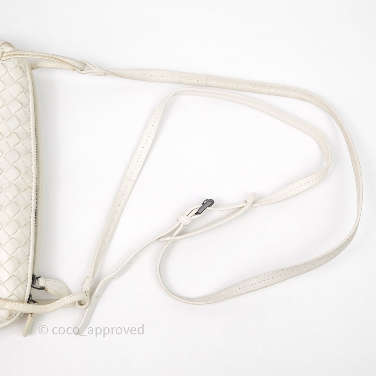 Bottega Veneta Nodini Crossbody Bag White Nappa Intrecciato
