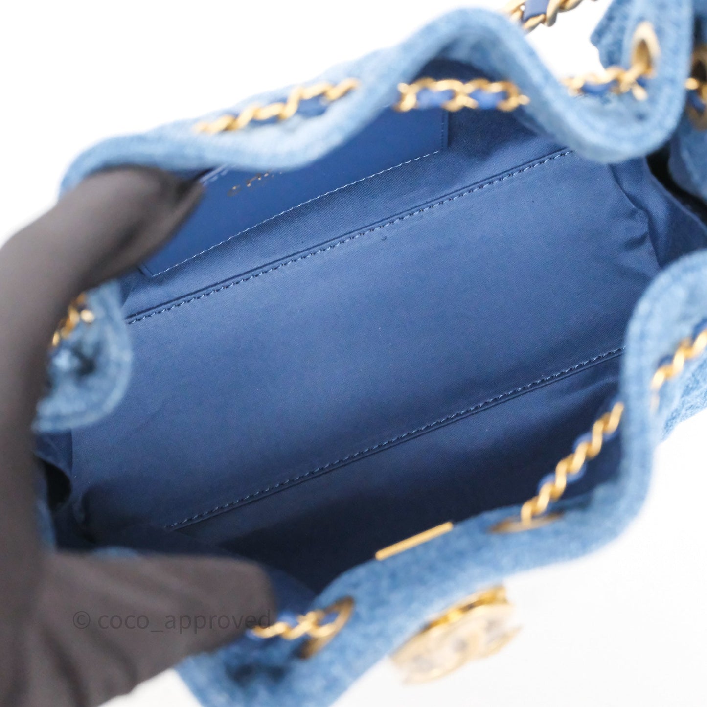 Chanel 25 Mini Washed Denim Aged Gold Hardware