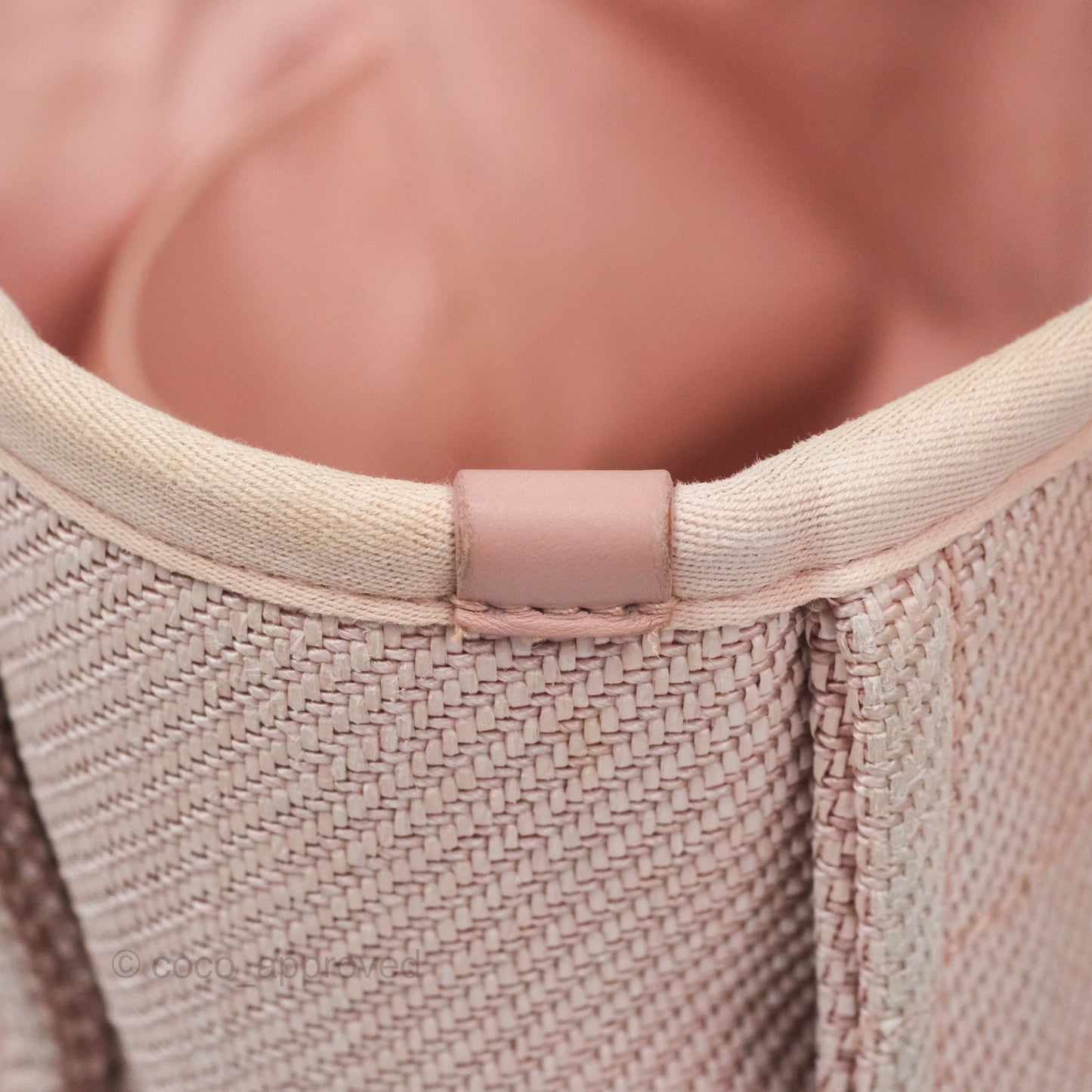 Chanel Small Vertical Deauville Canvas Pink Gold Hardware