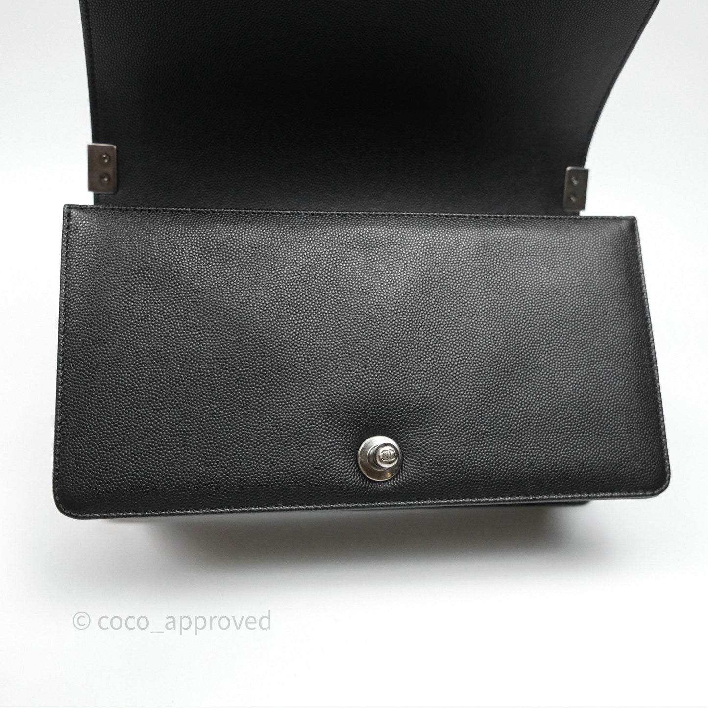 Chanel Medium Boy Quilted Black Caviar Ruthenium Hardware