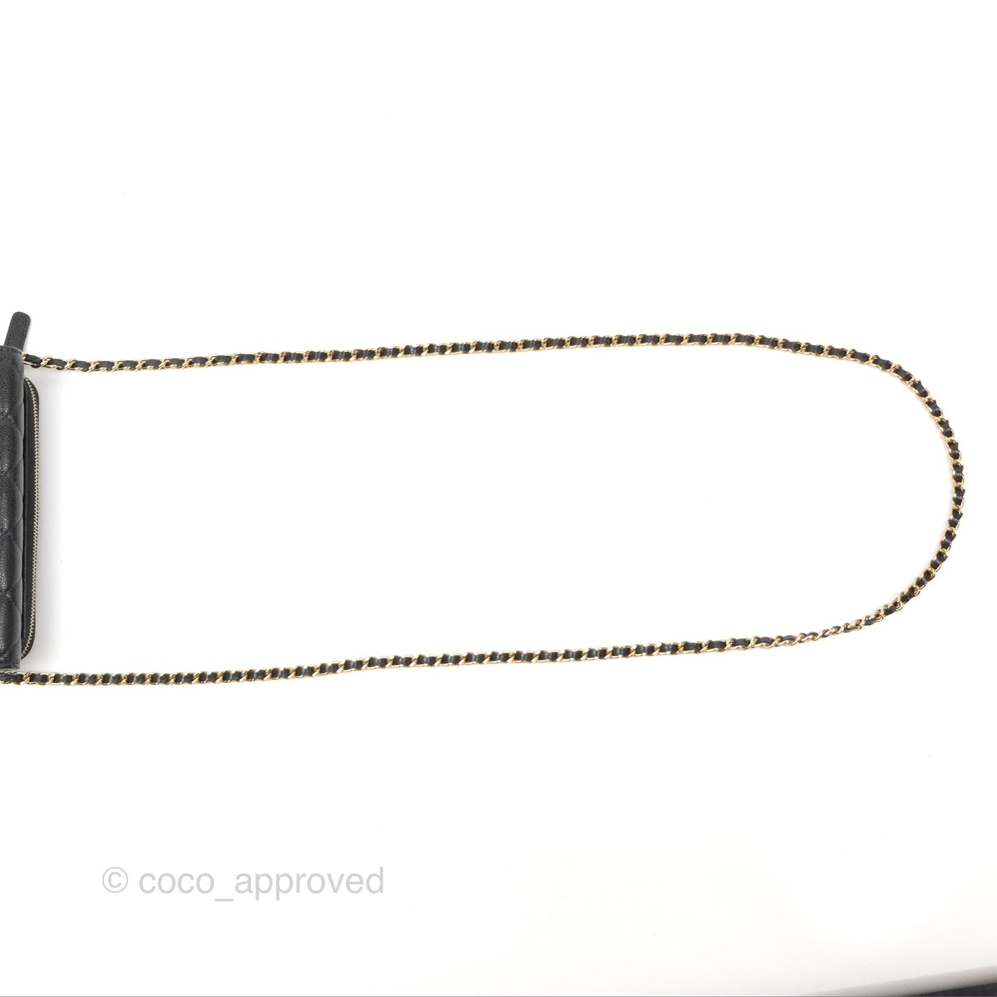 Chanel Classic Flap Phone Holder With Chain Black Caviar Gold Hardware 22A