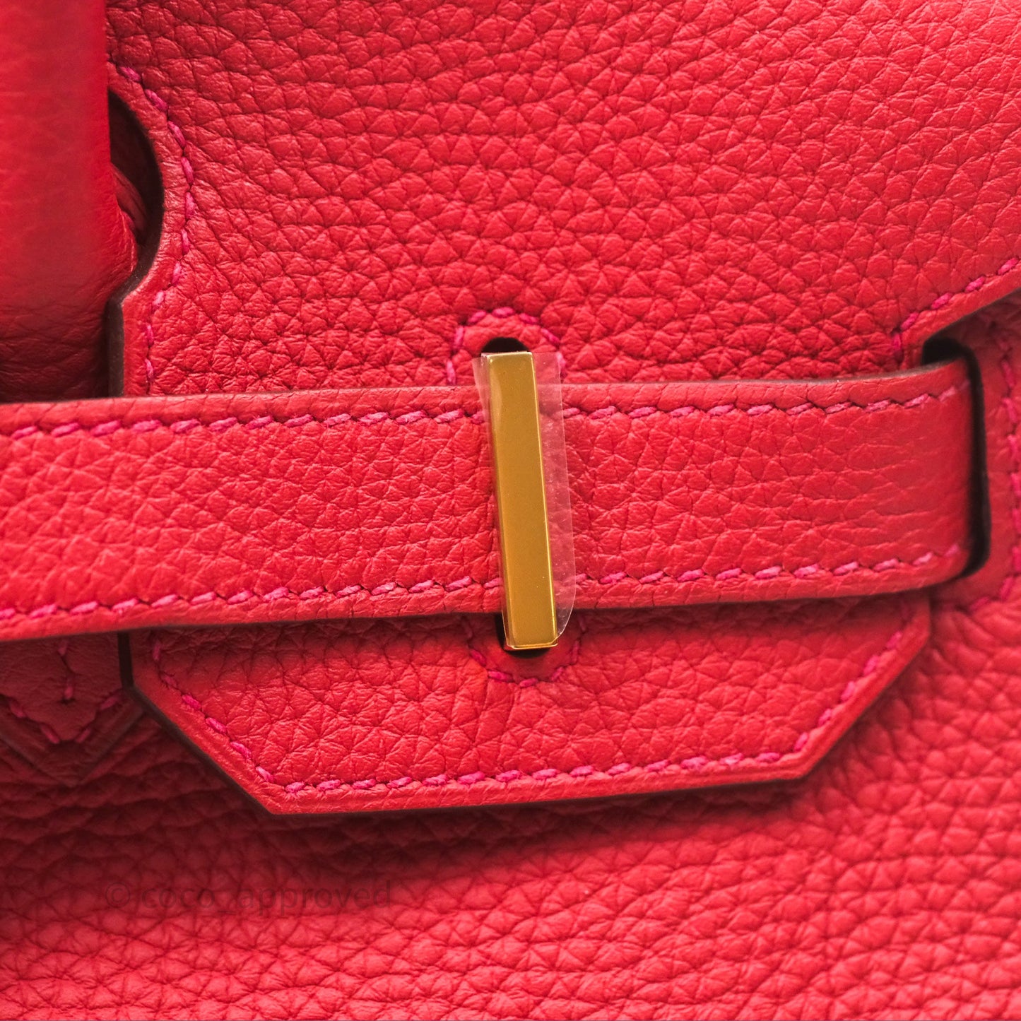 Hermès Birkin 30 Retourne Geranium D5 Togo Gold Hardware