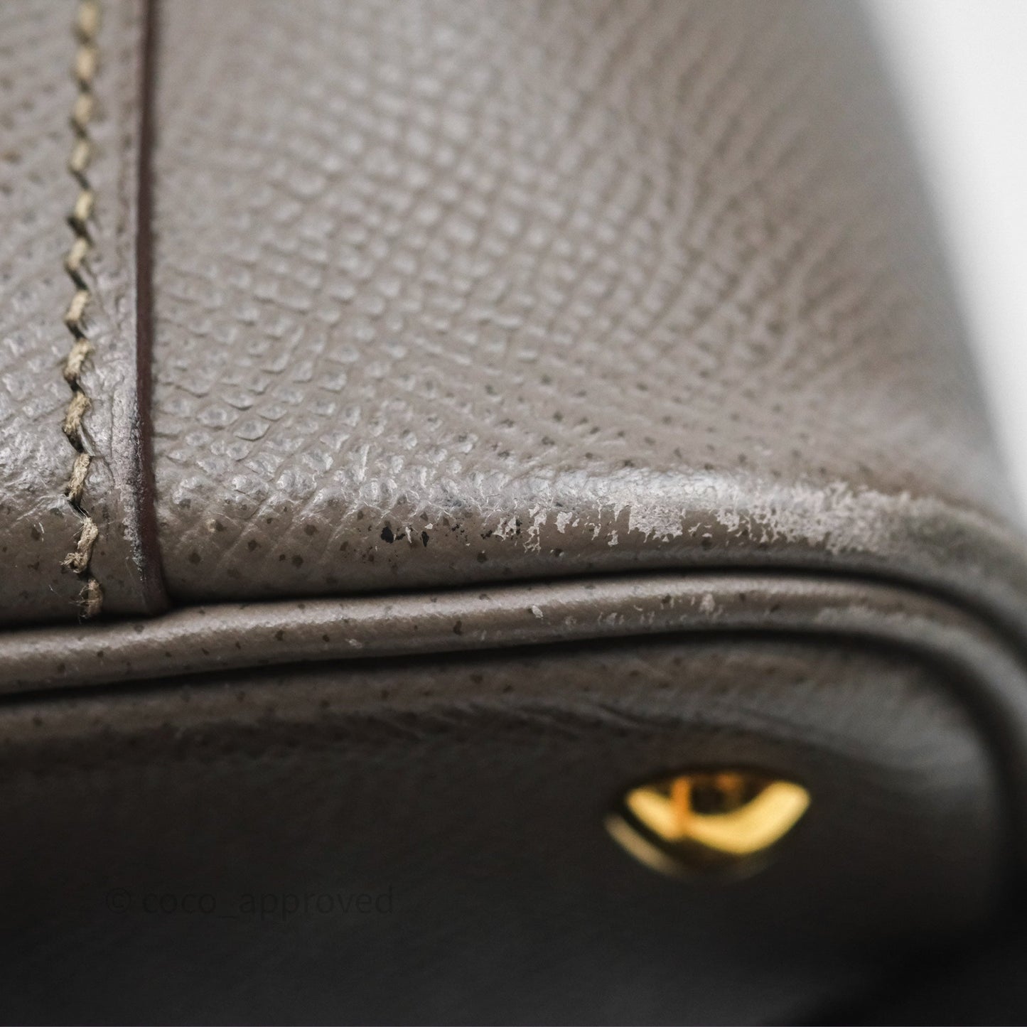 Hermès Bolide 27 Etain 8F Epsom Gold Hardware