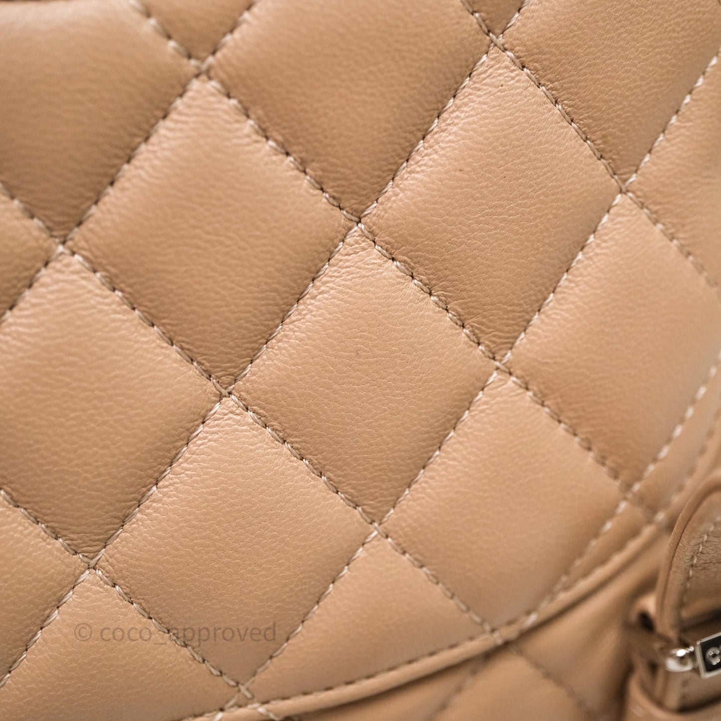 Chanel Quilted Small Urban Spirit Backpack Beige Lambskin Silver Hardware