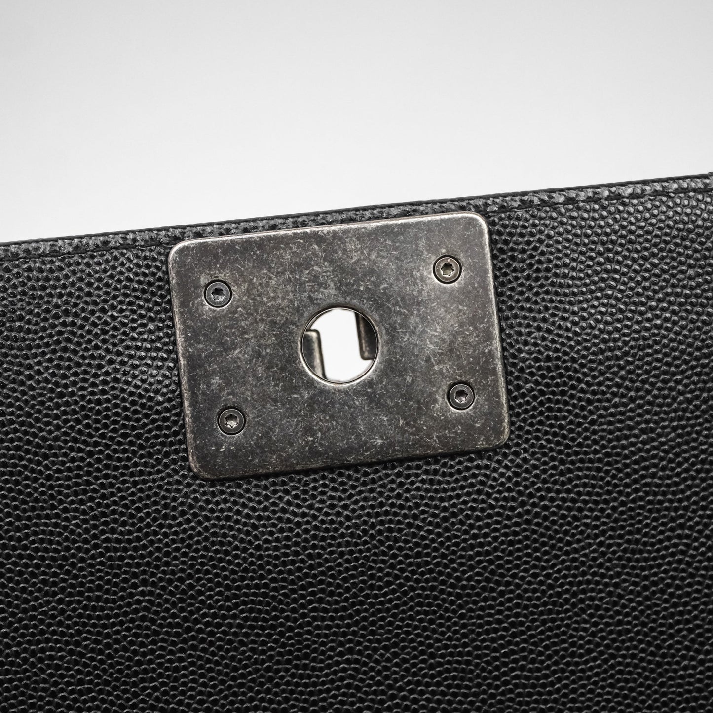 Chanel Medium Boy Quilted Black Caviar Ruthenium Hardware