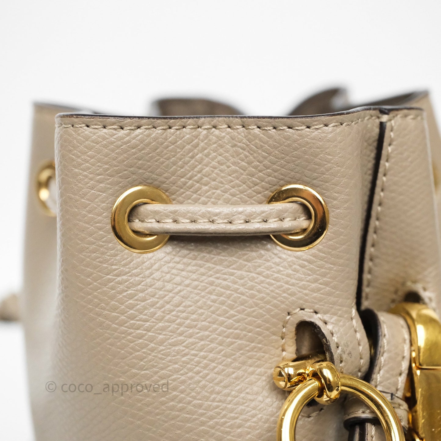 Fendi Mini Mon Tresor Bucket Bag Tortora Grained Calfskin