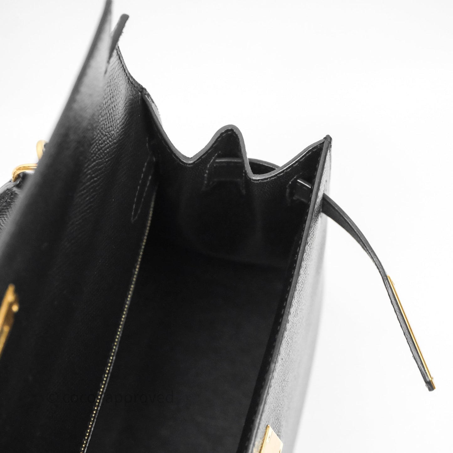 Hermès Kelly 28 Sellier Black Noir 89 Epsom Gold Hardware