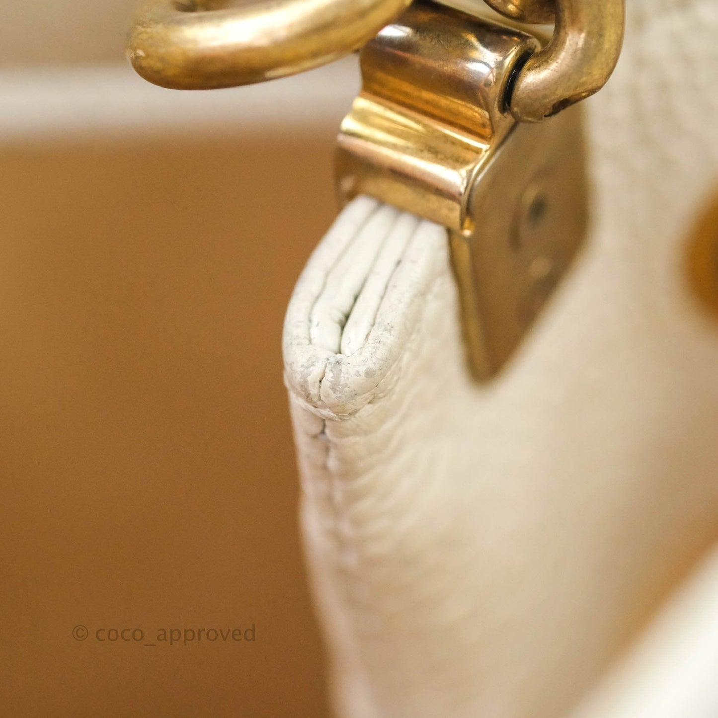 Chanel Grained Calfskin Ivory Drawstring Bucket Bag Aged Gold Hardware