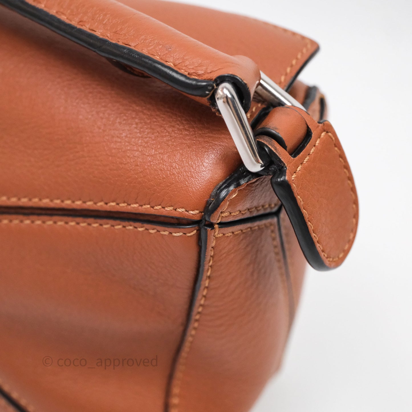 Loewe Mini Puzzle Bag Tan Calfskin Gold Hardware
