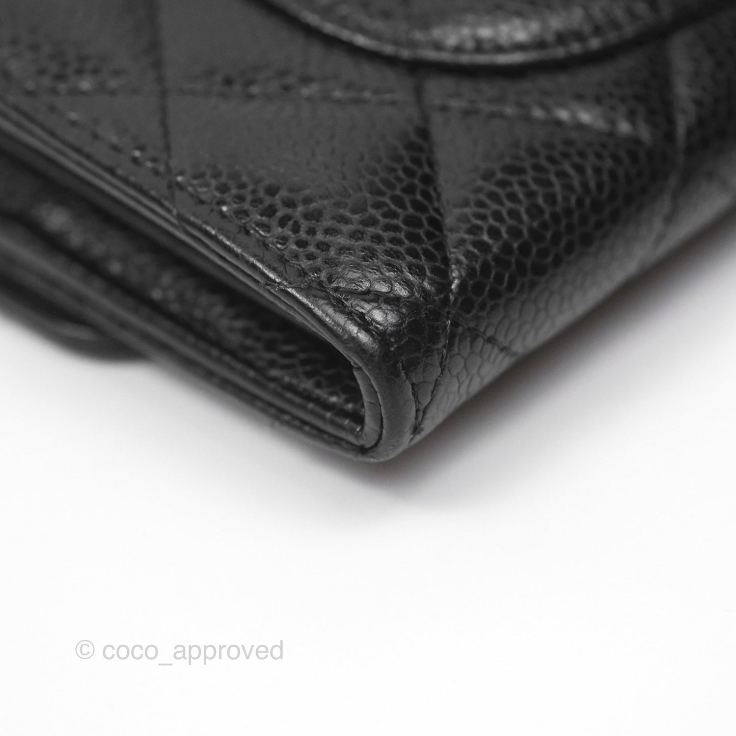 Chanel Quilted Classic Zip Long Wallet Black Caviar Gold Hardware