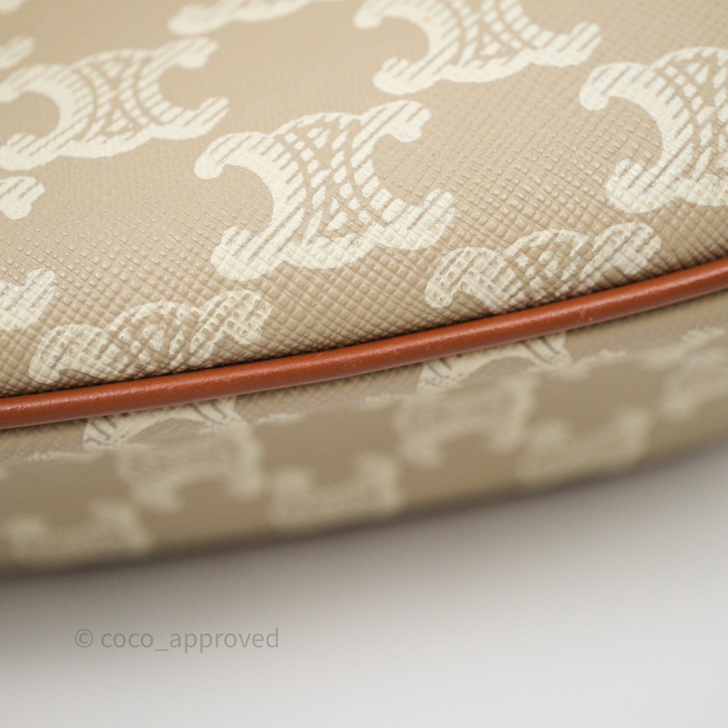 Celine Ava Bag In Triomphe Canvas Calfskin Grege
