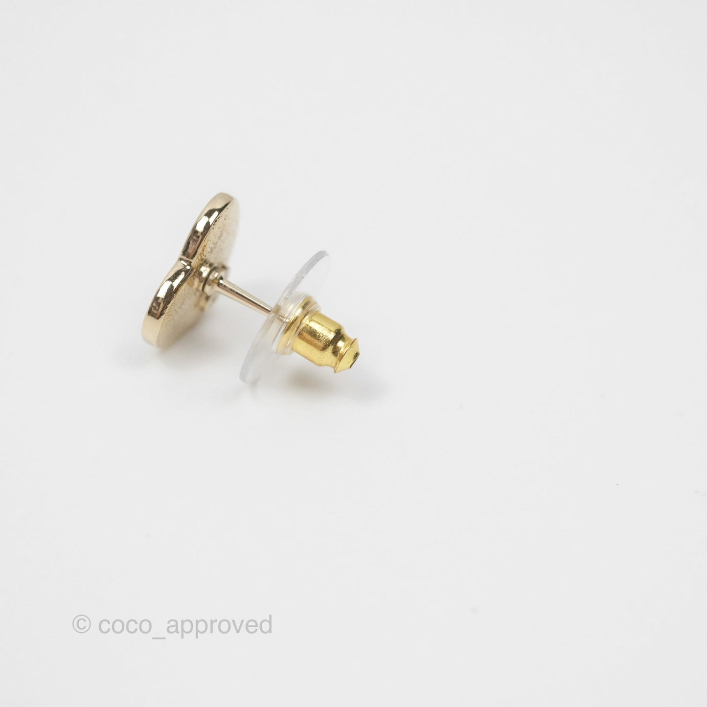 Chanel CC Heart Earrings Pink Gold Tone 24S