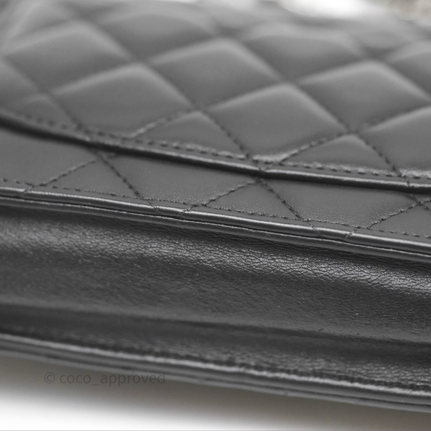 Chanel Quilted WOC Black Lambskin Silver Hardware