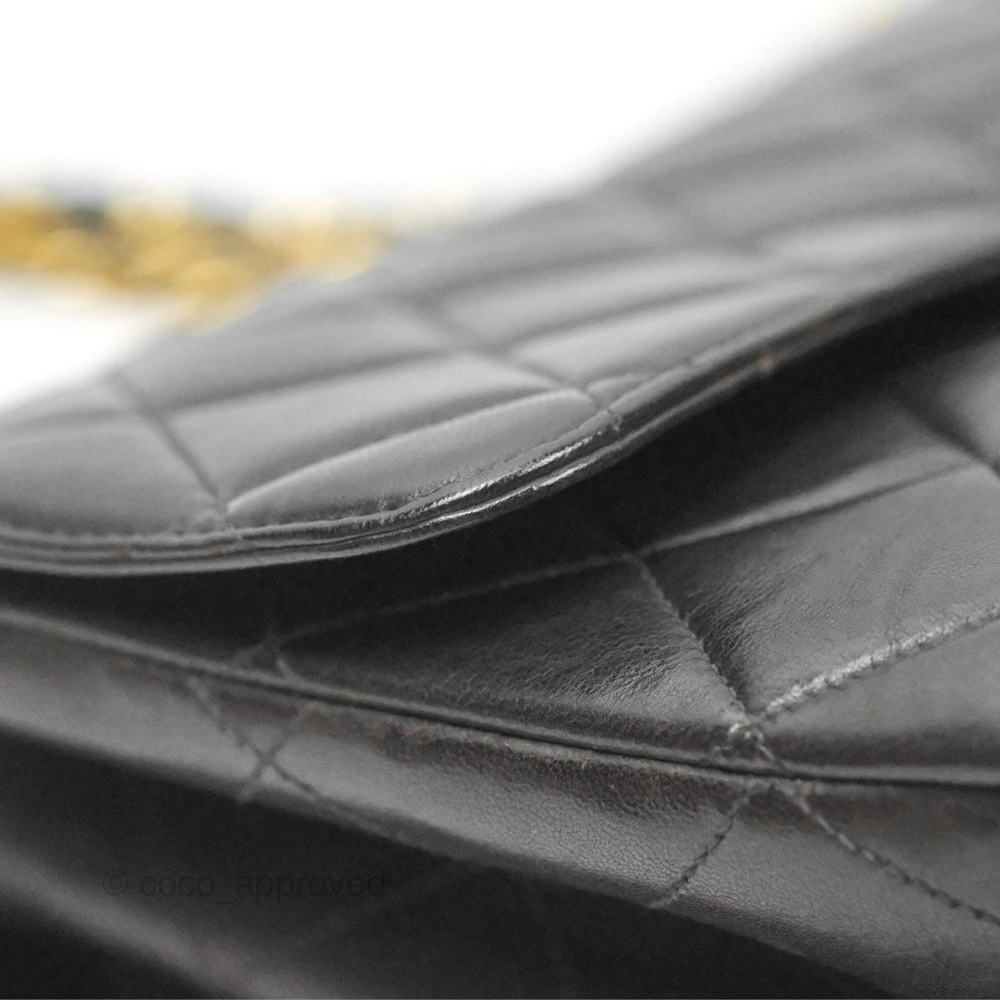 Chanel Vintage Double Sided Jumbo Flap Black Lambskin 24K Gold Hardware