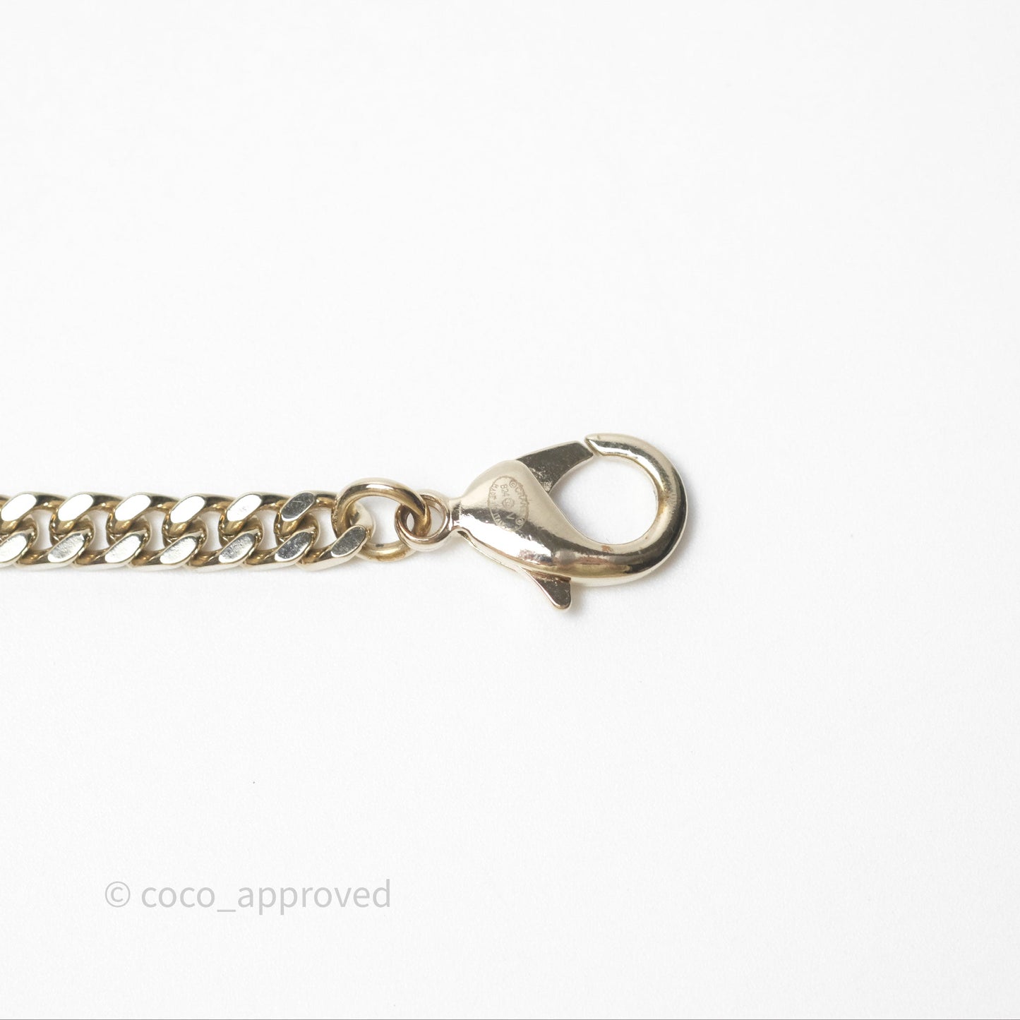 Chanel Silver CC Crystal Chain Choker Gold Tone 24V