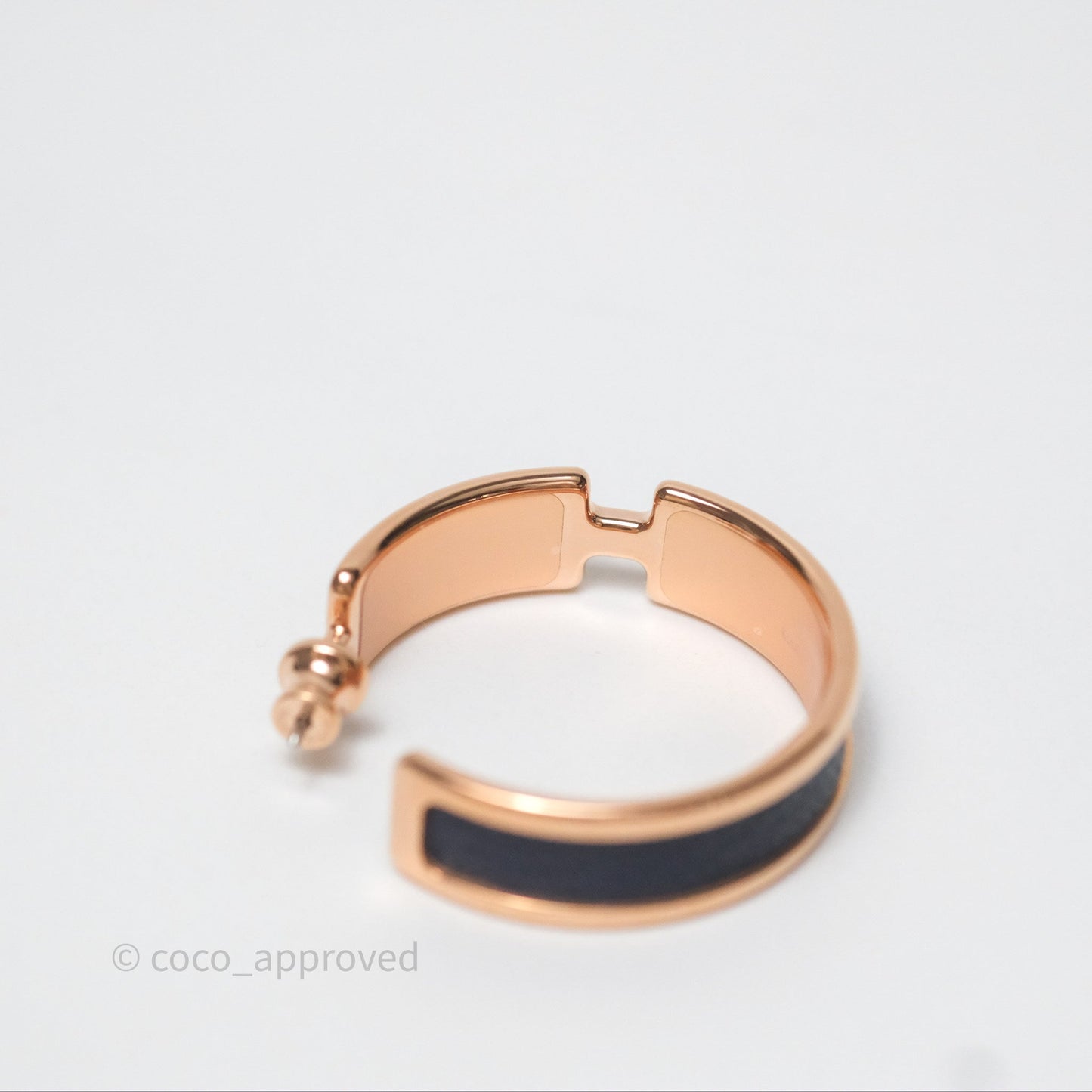 Hermès Olympe Earrings Bleu Saphir Rose Gold Hardware