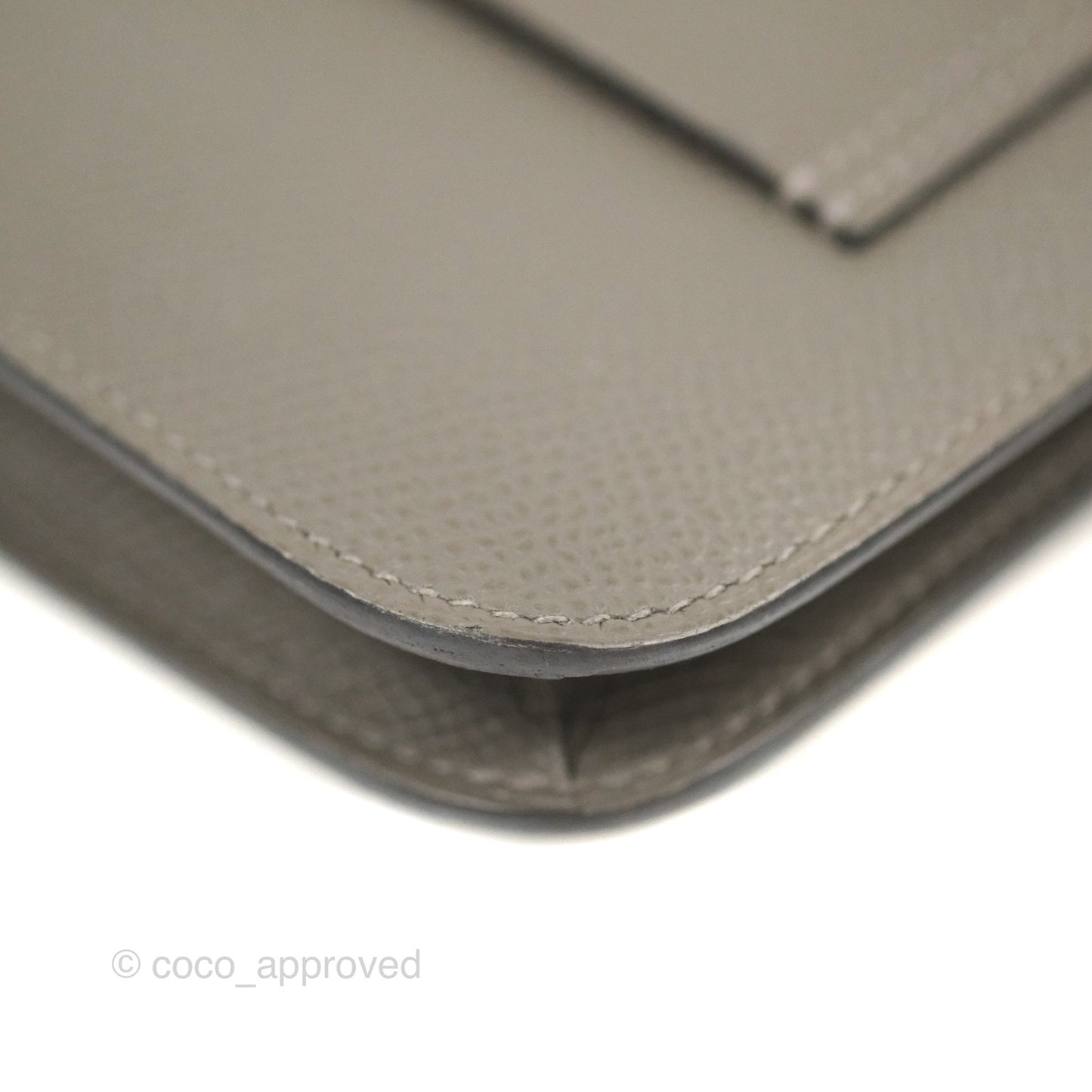 Hermès Constance Slim Wallet Gris Meyer 0L Epsom Gold Hardware