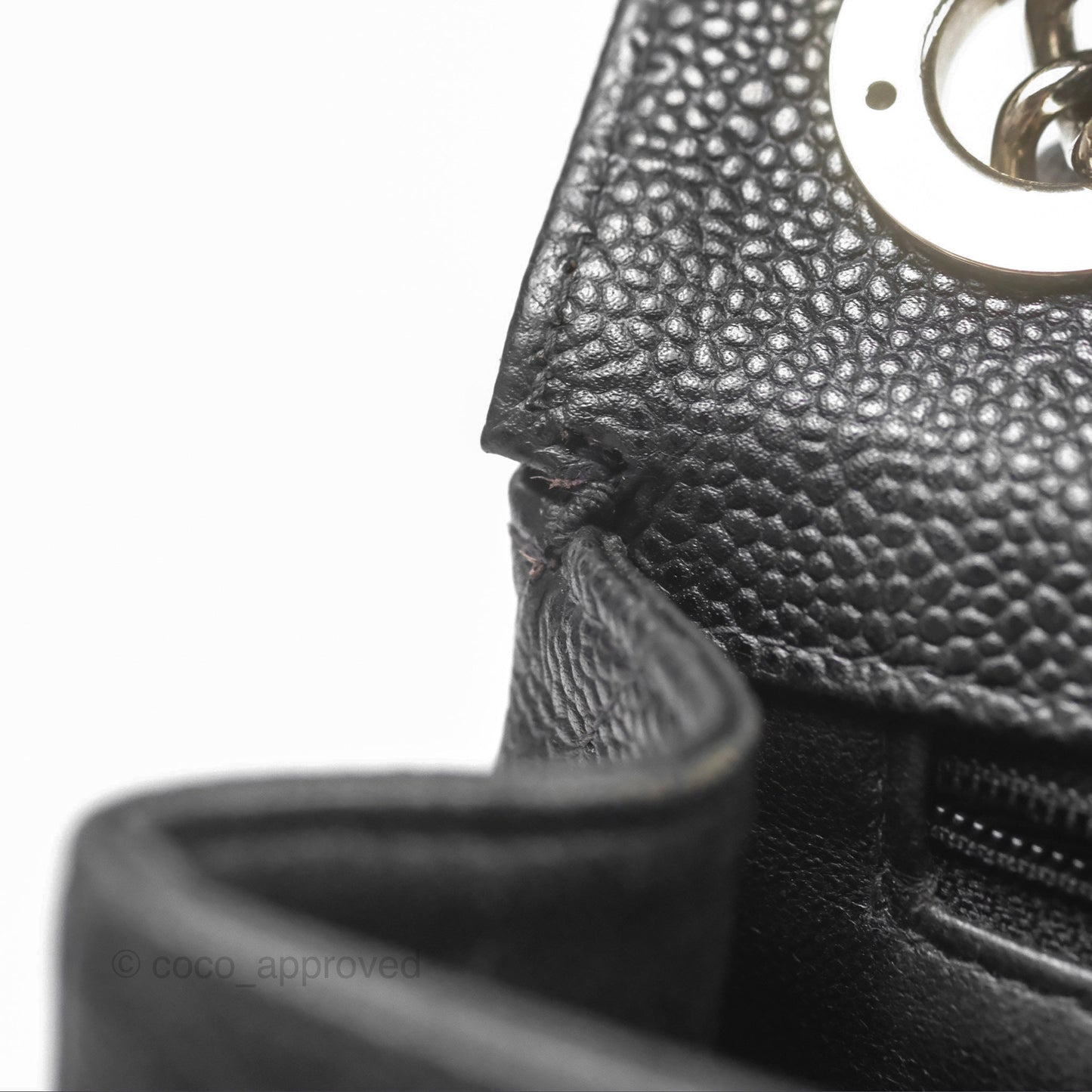 Chanel Classic Vintage Jumbo Single Flap Black Caviar Silver Hardware
