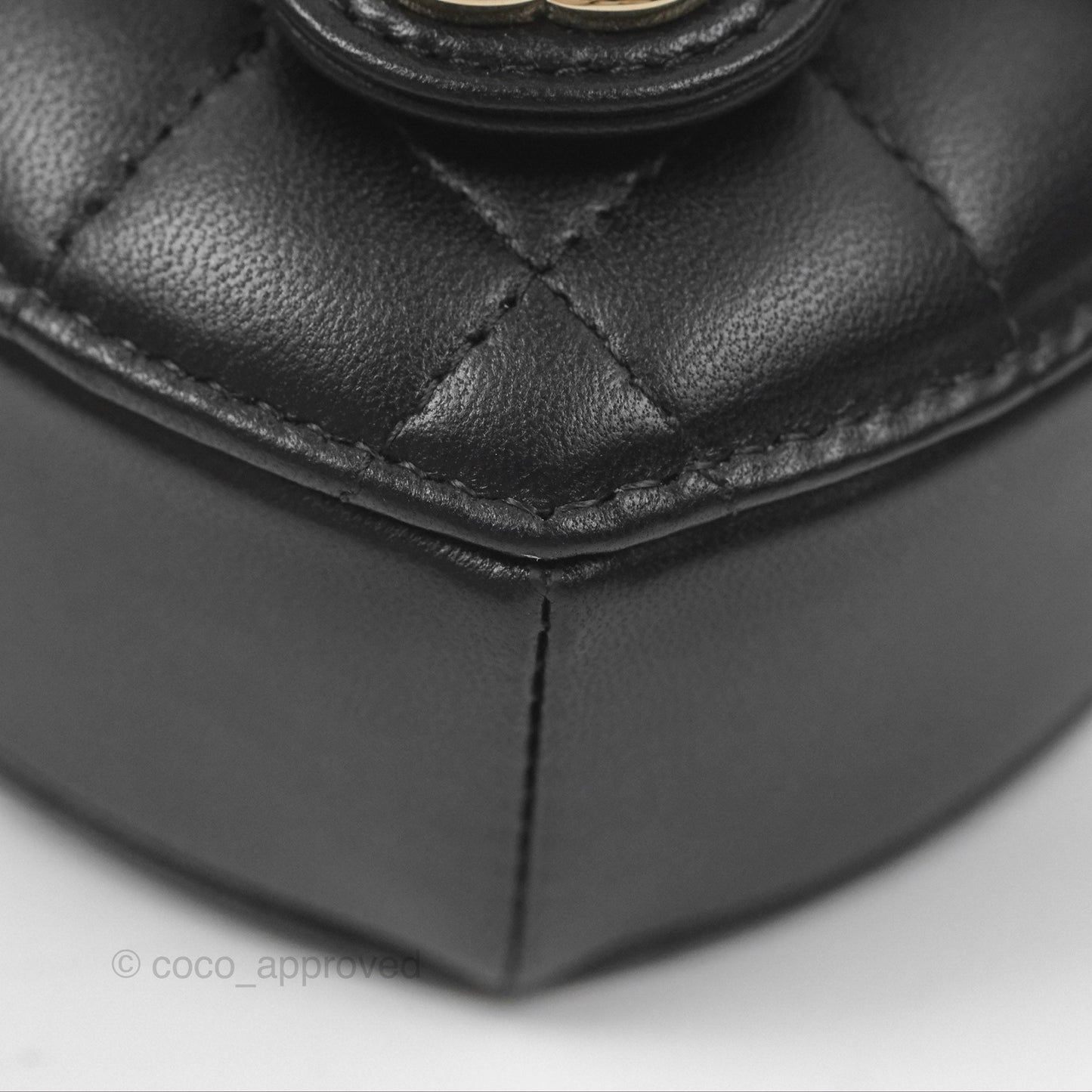 Chanel Mini Heart Belt Bag Black Lambskin Gold Hardware 22S
